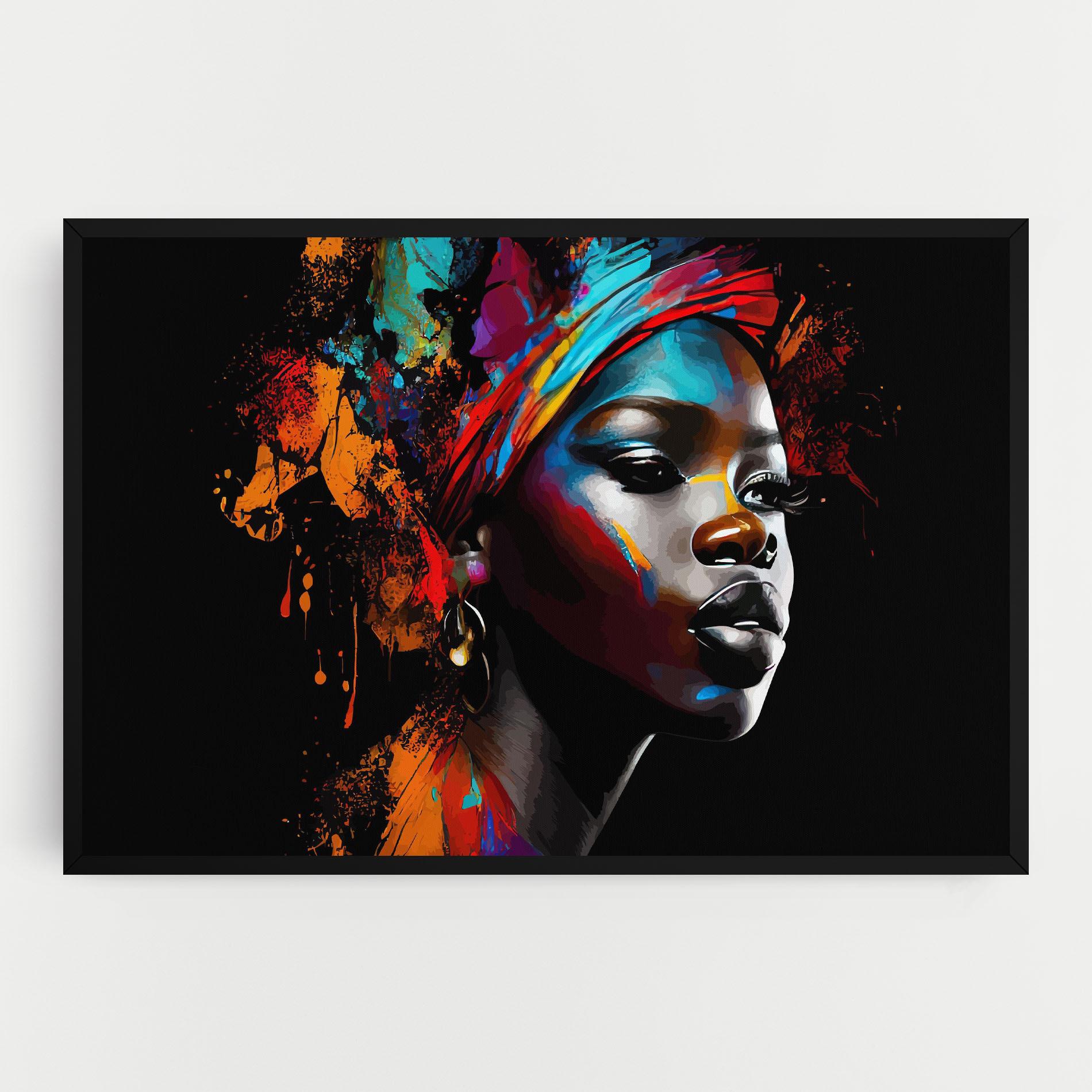 Leinwandbild Pretty African Art Splash mockup 0