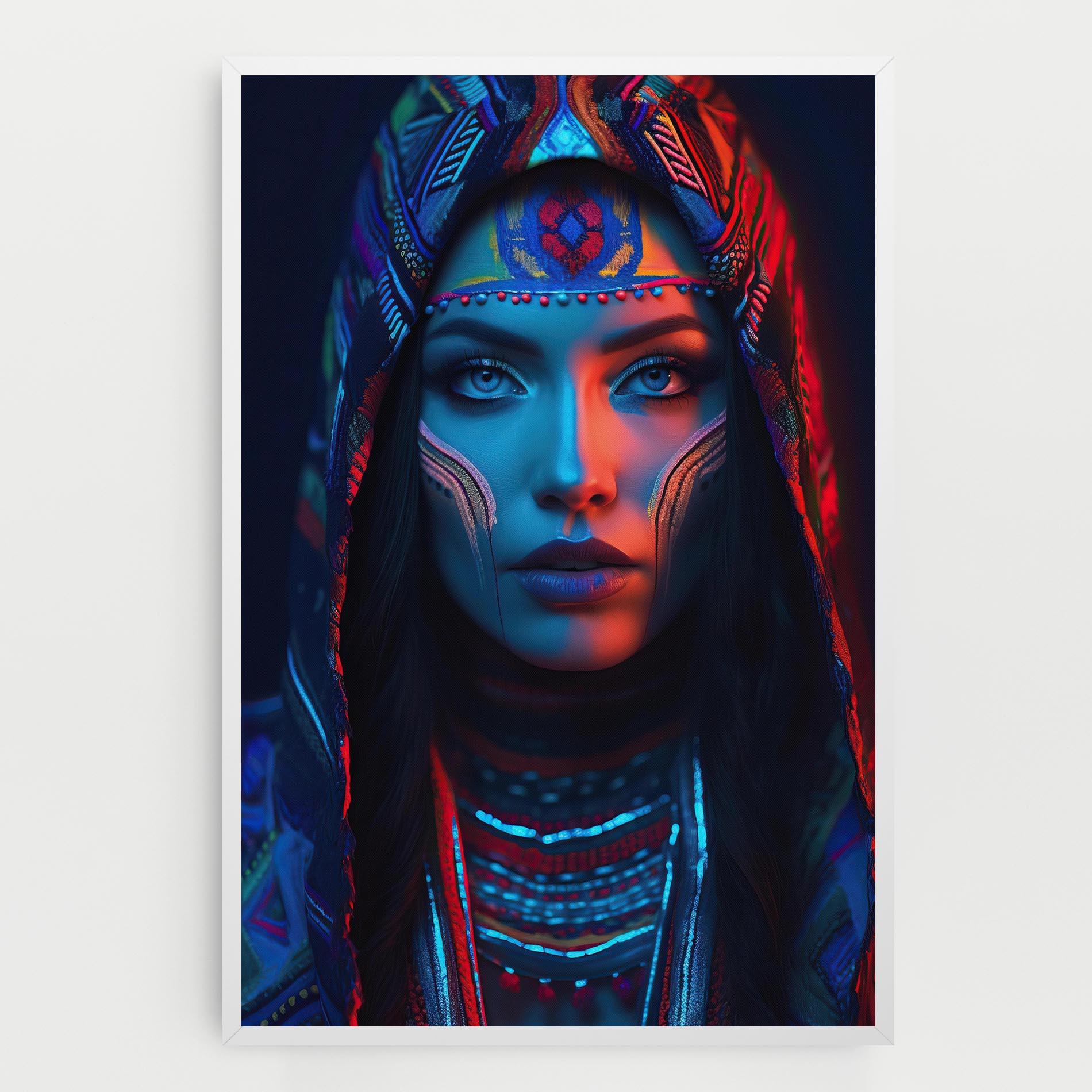 Leinwandbild Blue Red Light Hood mockup 0