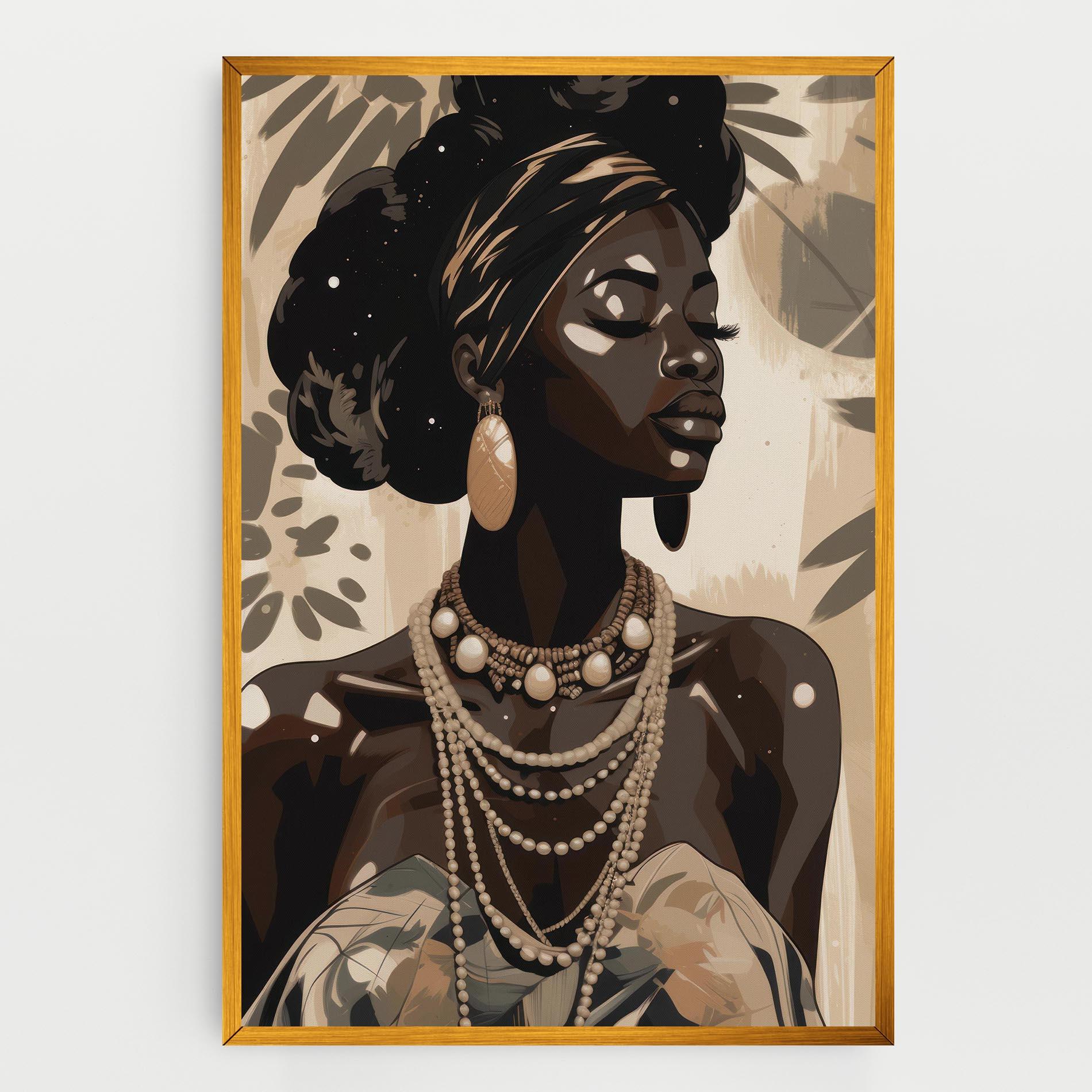 Leinwandbild African Woman On Cream mockup 0