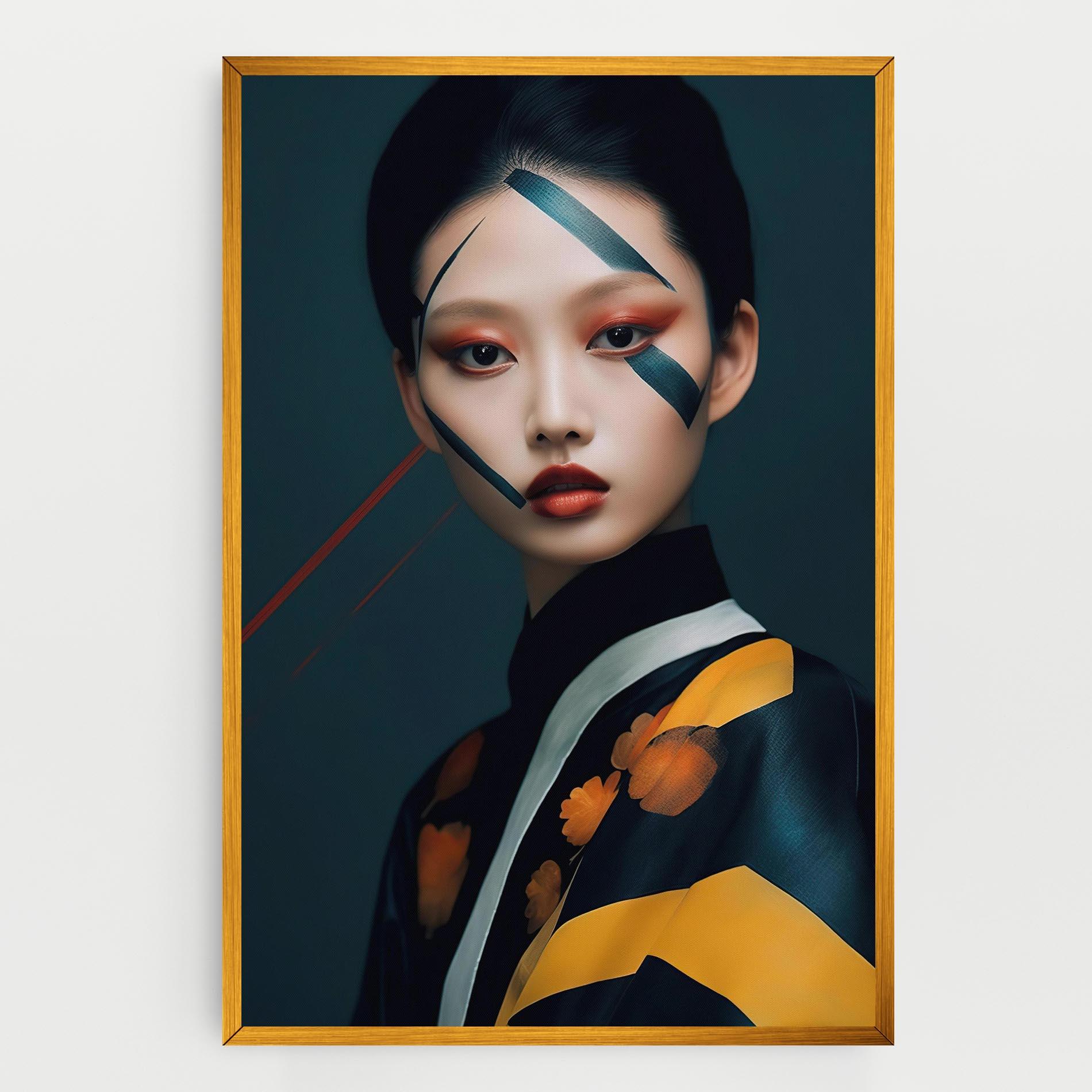 Leinwandbild Asian Painted Woman mockup 0