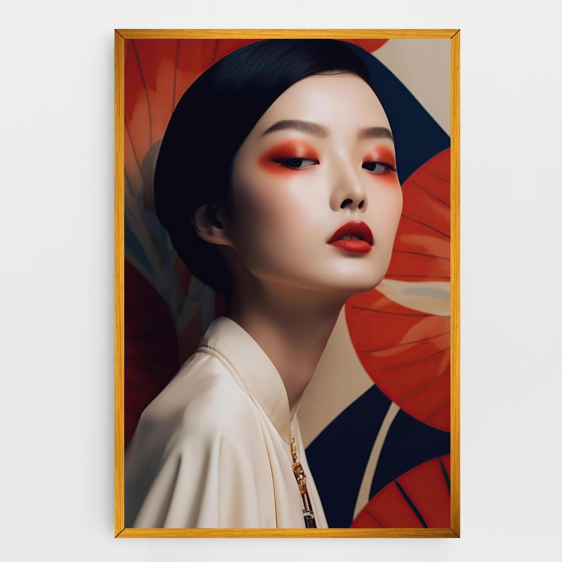 Leinwandbild Asiatic Red Lips mockup 0