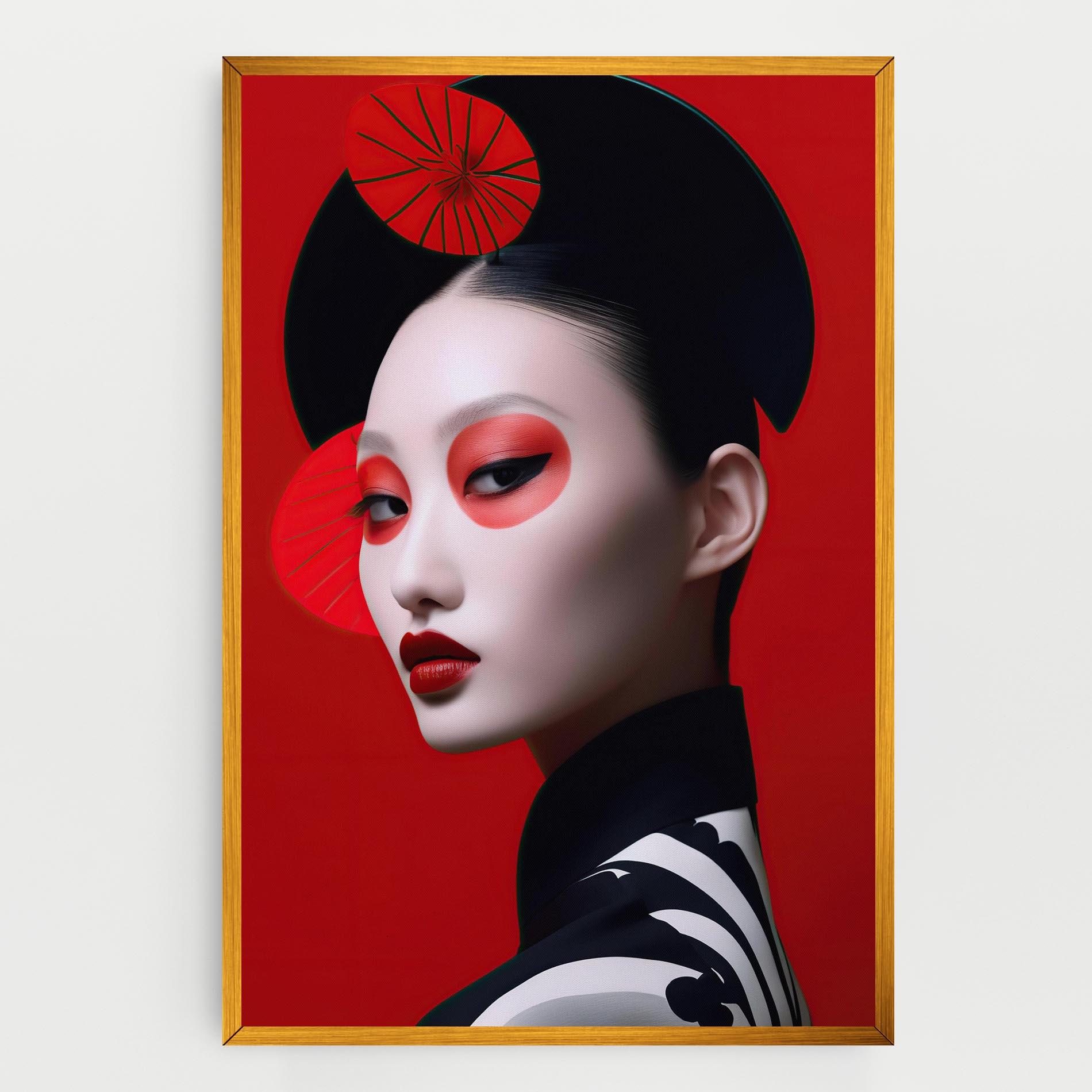 Leinwandbild Asiatic Red Makeup mockup 0