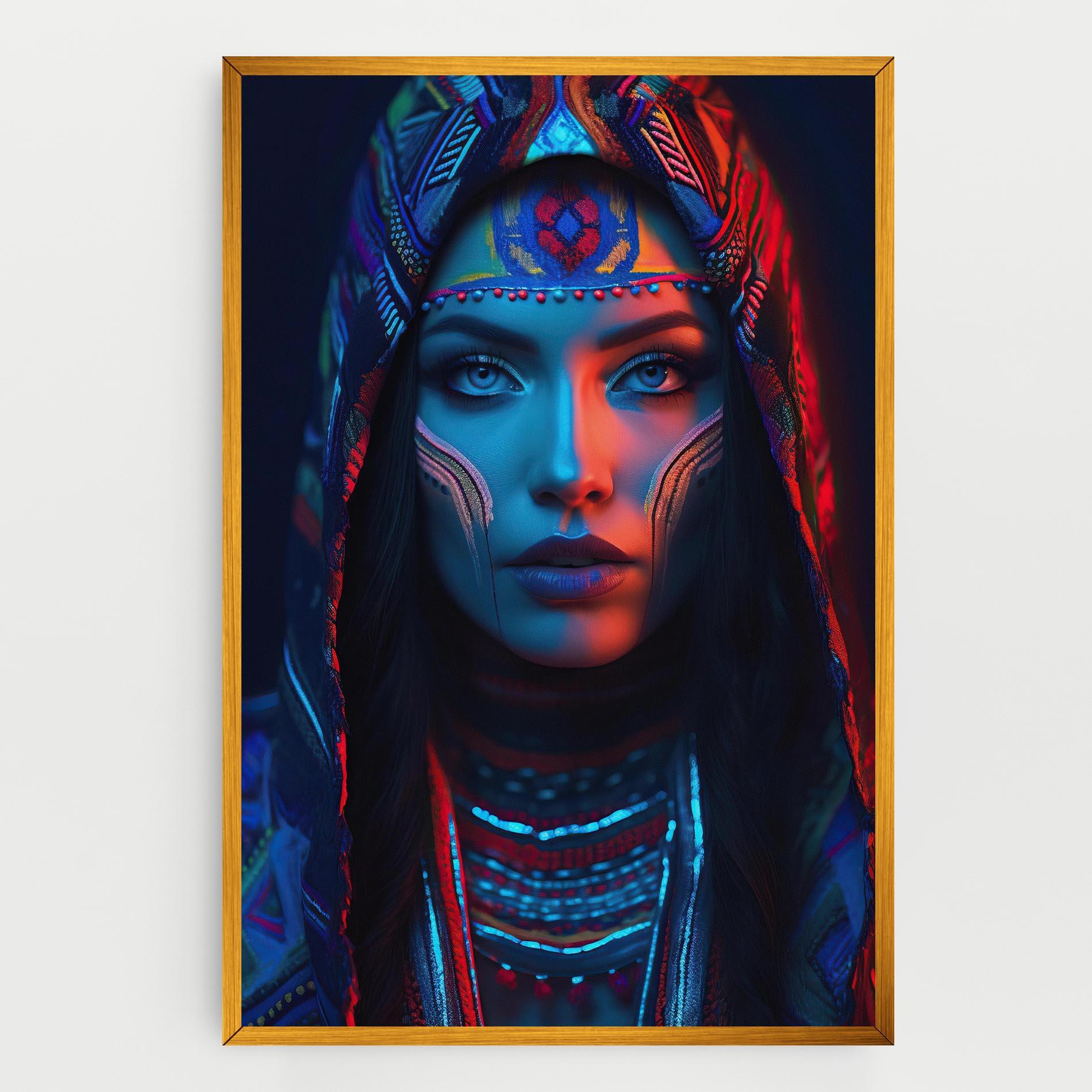 Leinwandbild Blue Red Light Hood mockup 0