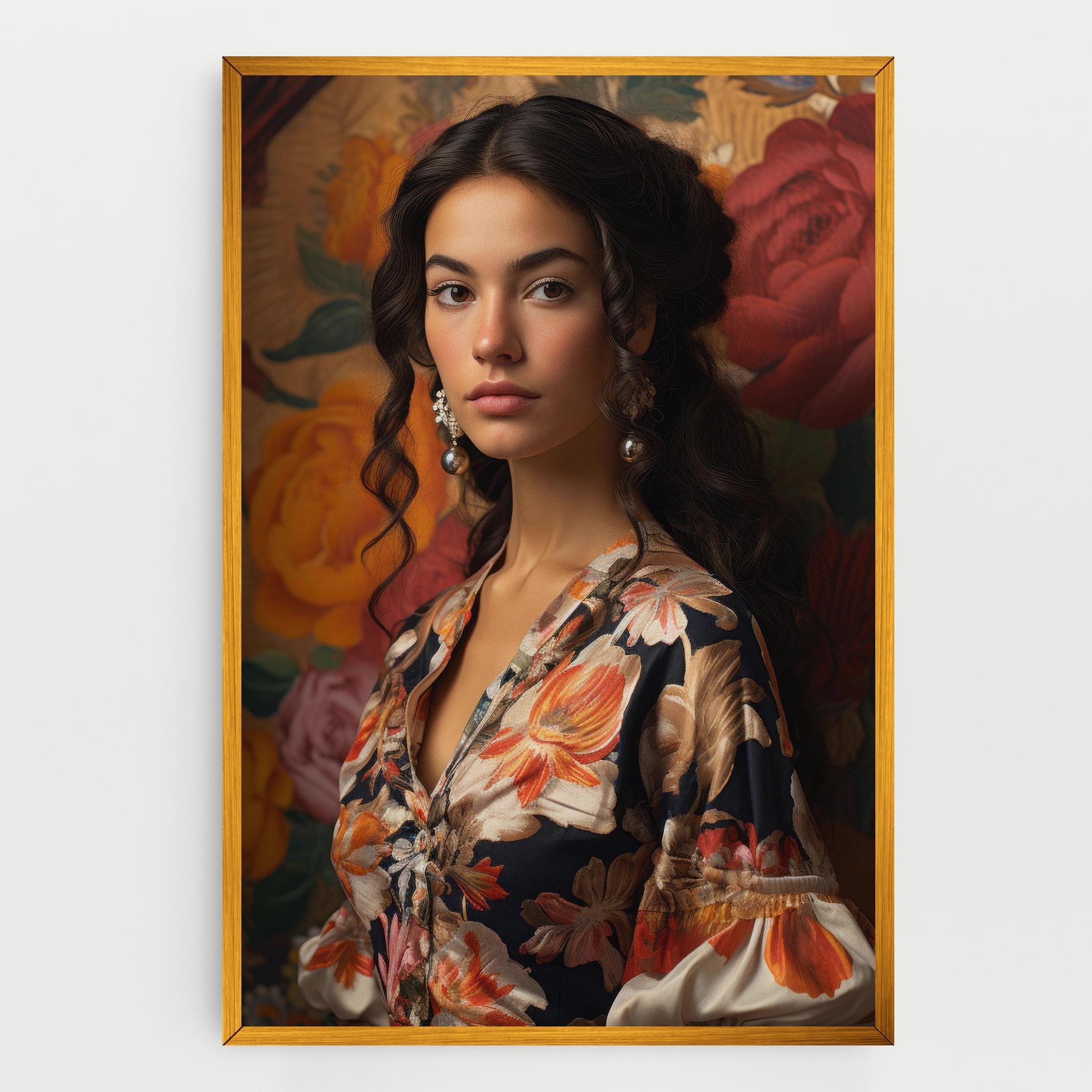 Leinwandbild Floral Dress Lady mockup 0