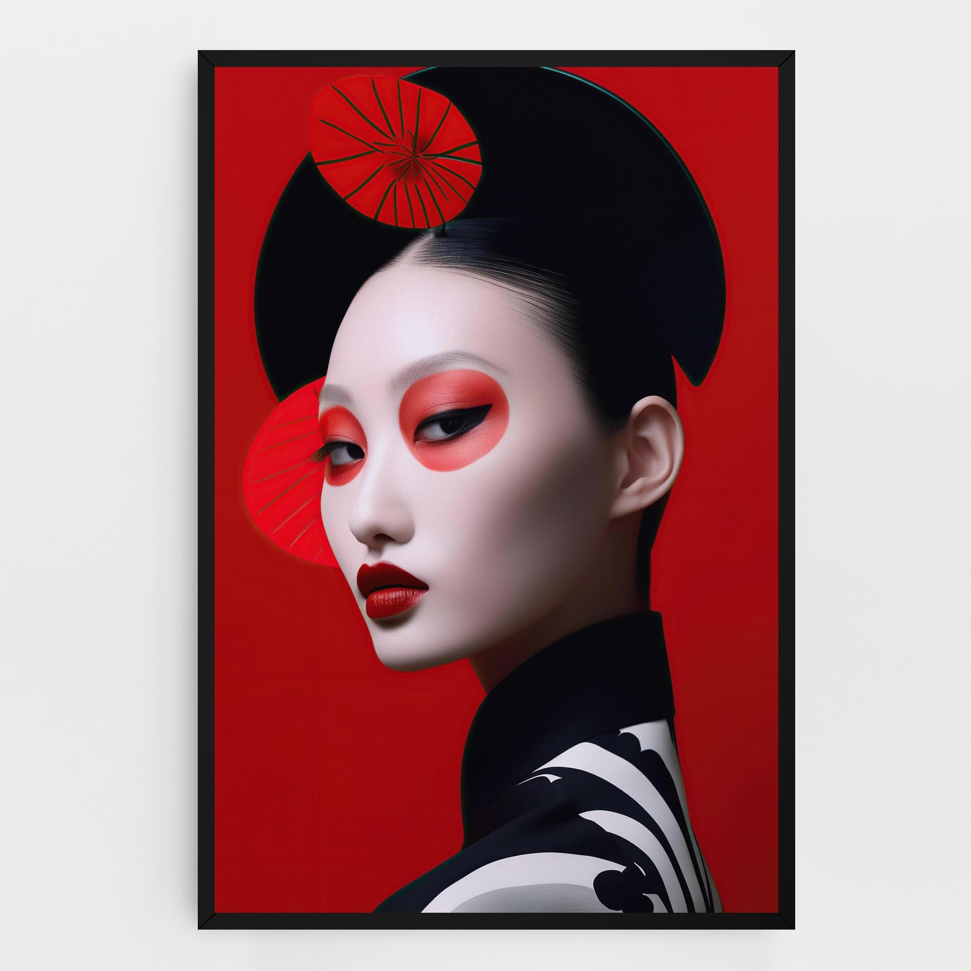 Leinwandbild Asiatic Red Makeup mockup 0