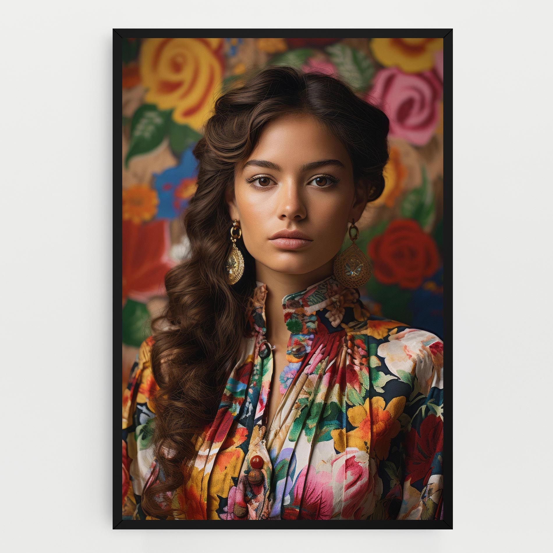 Floral Dress Long Hair mockup 0