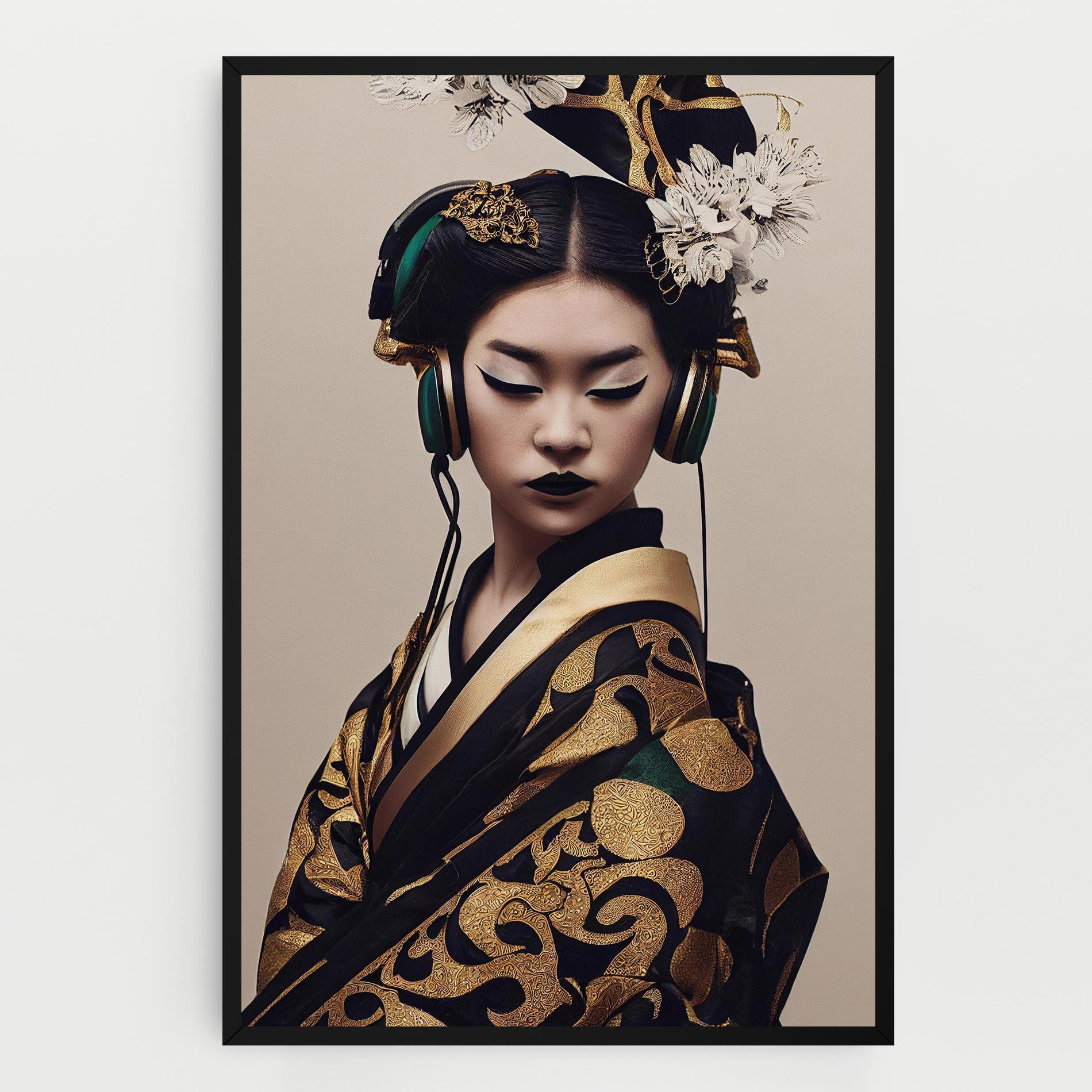 Leinwandbild Kimono Headphones mockup 0