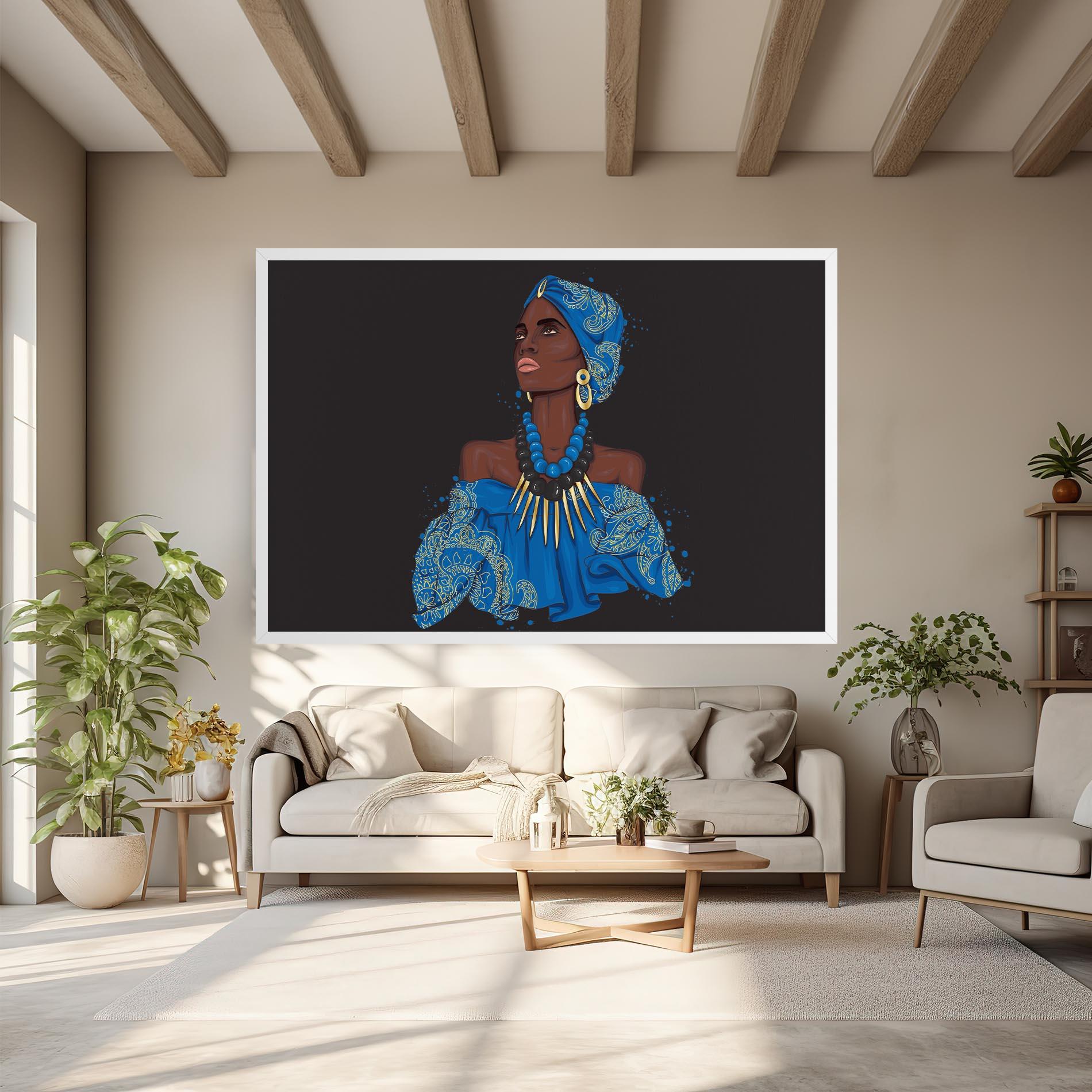 Leinwandbild Blue African Outfit mockup 6