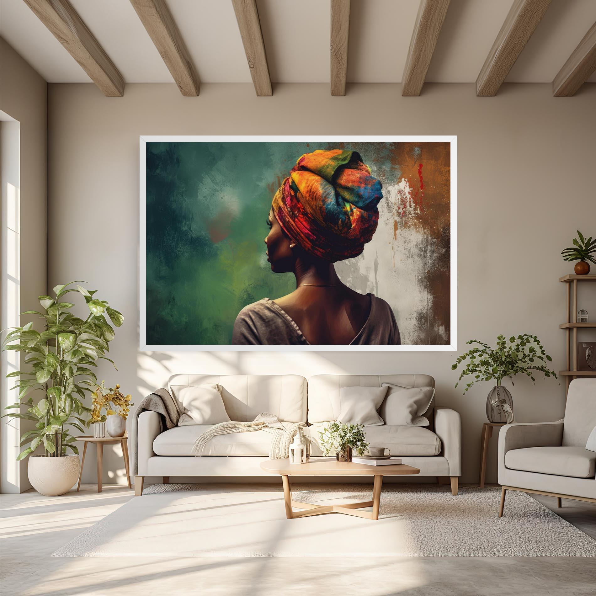 Leinwandbild Yellow Turban Art mockup 6
