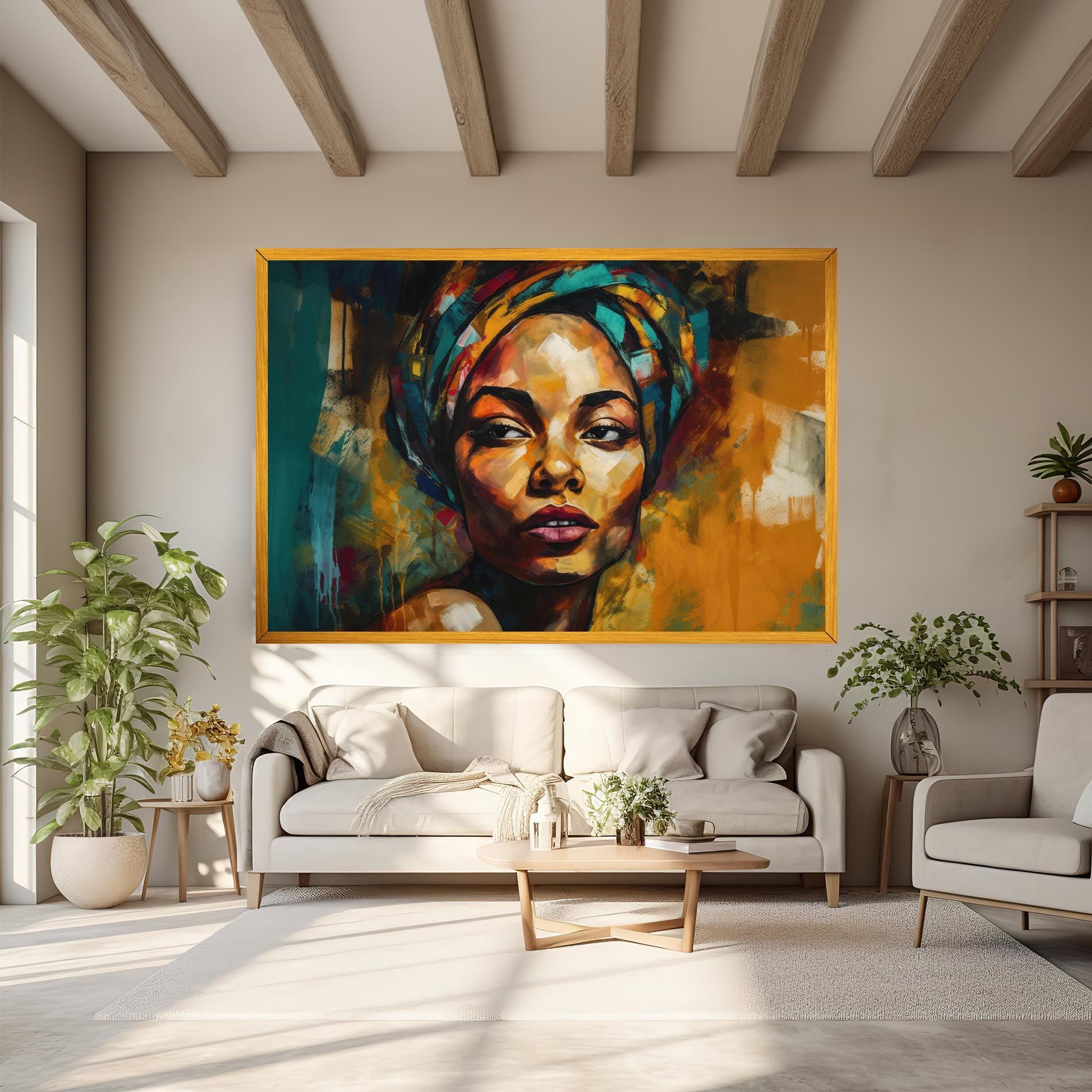 African Woman Looking mockup 6