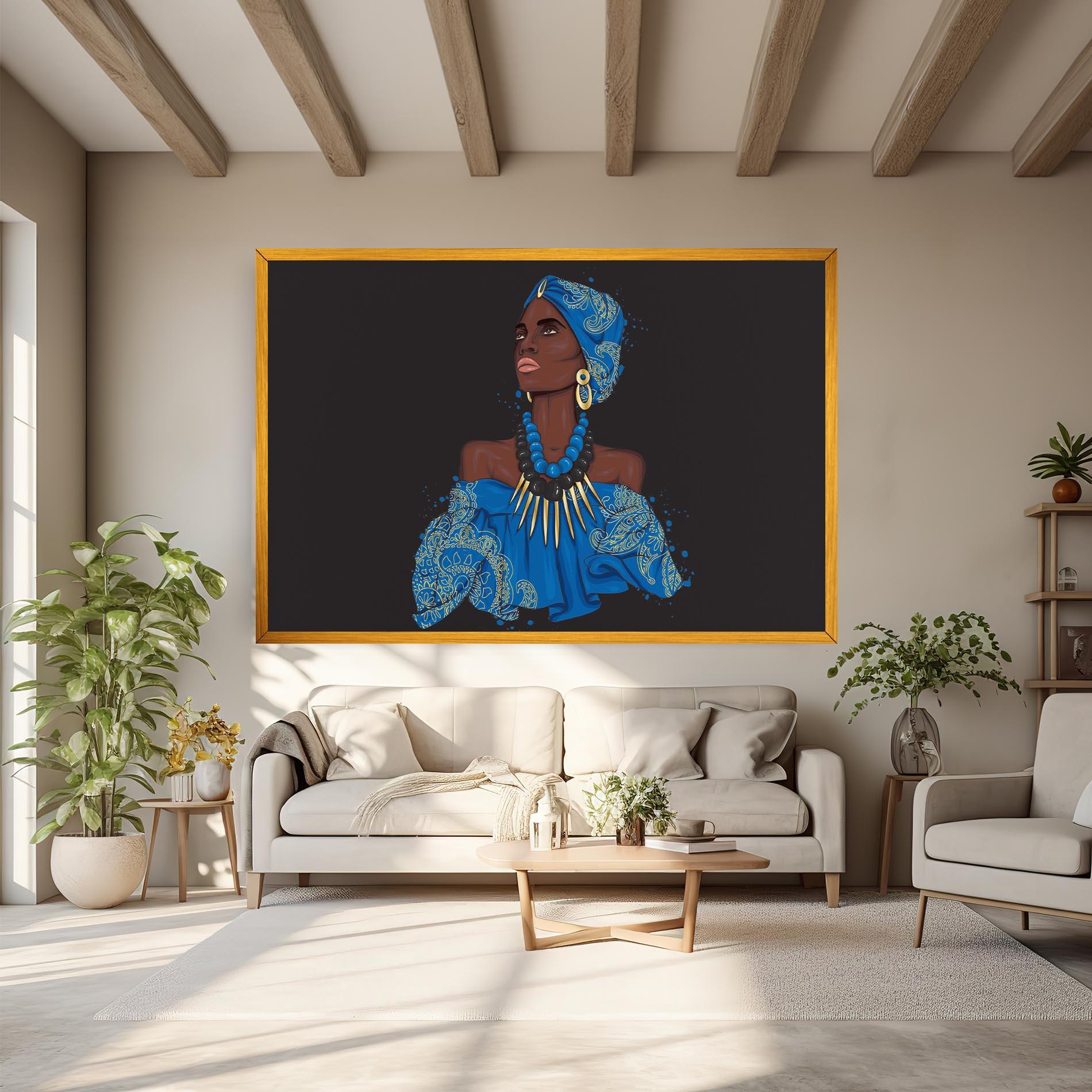 Leinwandbild Blue African Outfit mockup 6