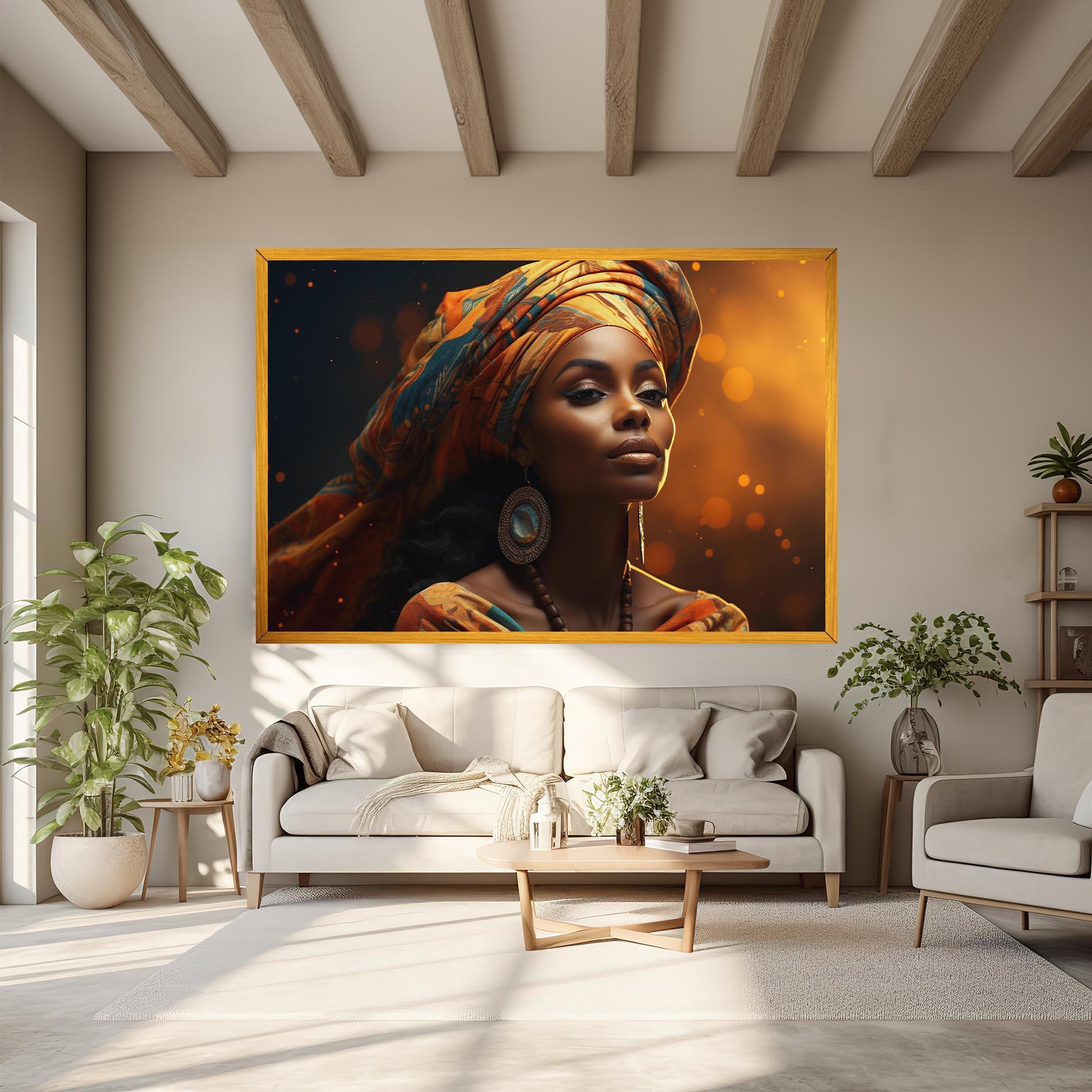 Leinwandbild Fashion African Portrait mockup 6