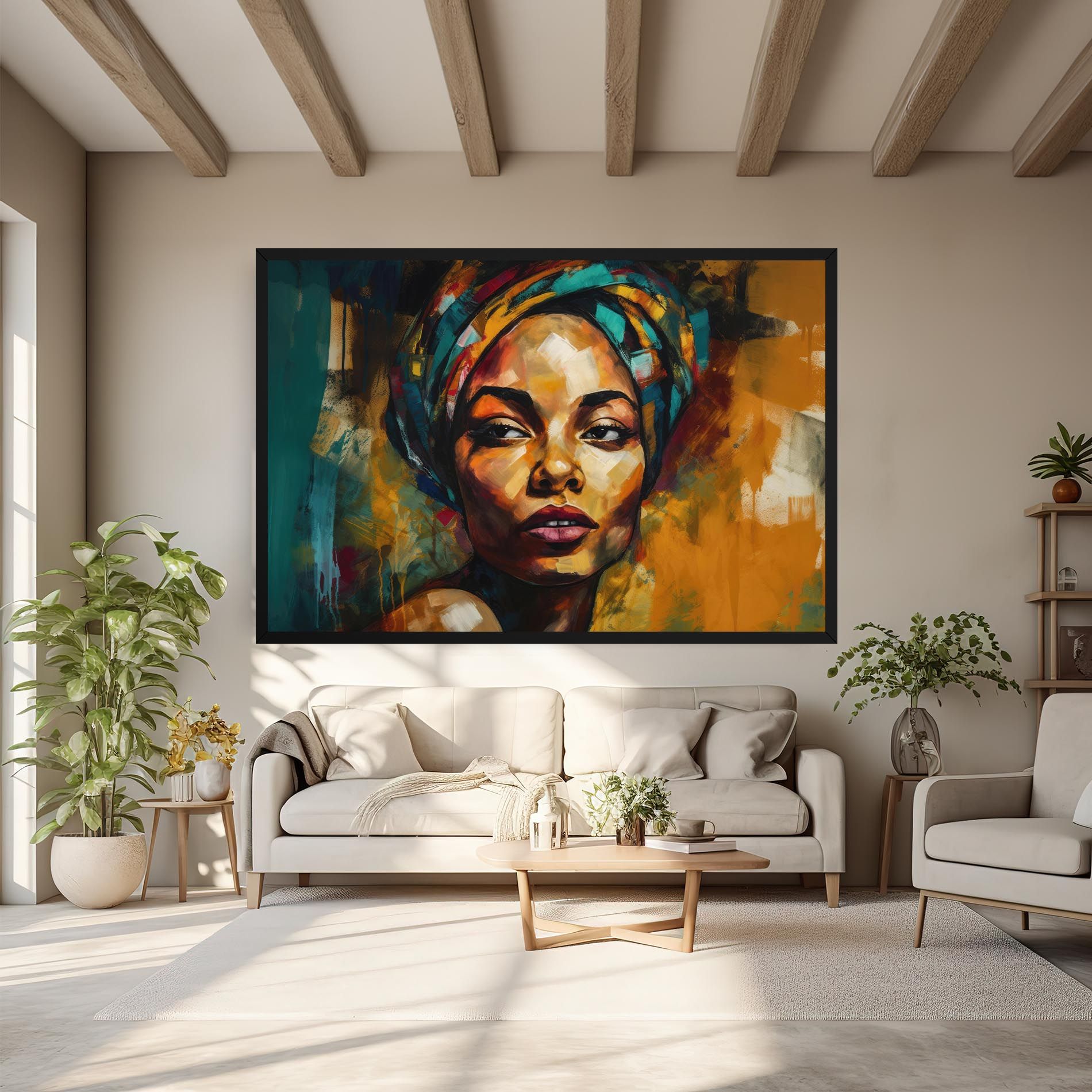 African Woman Looking mockup 6