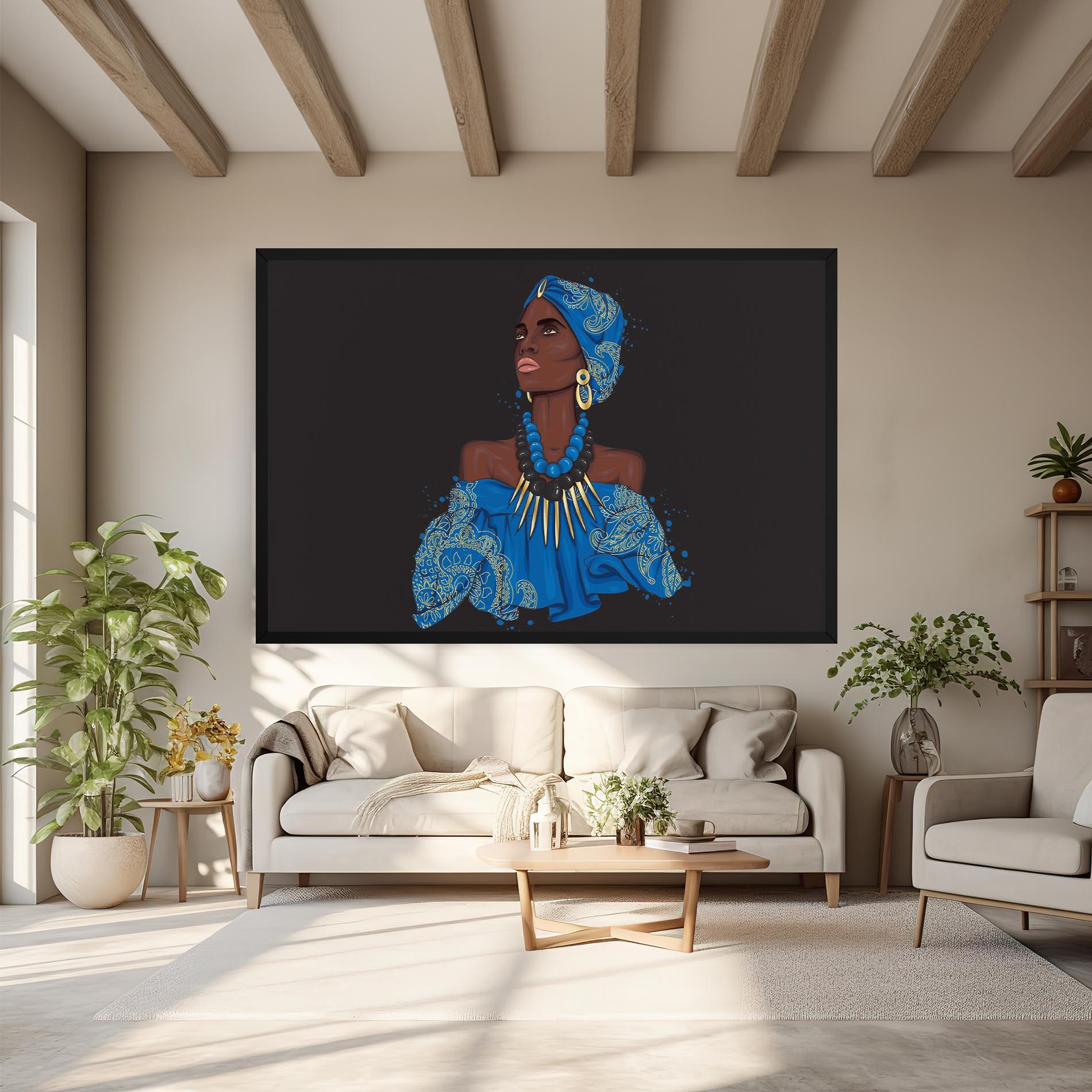 Leinwandbild Blue African Outfit mockup 6