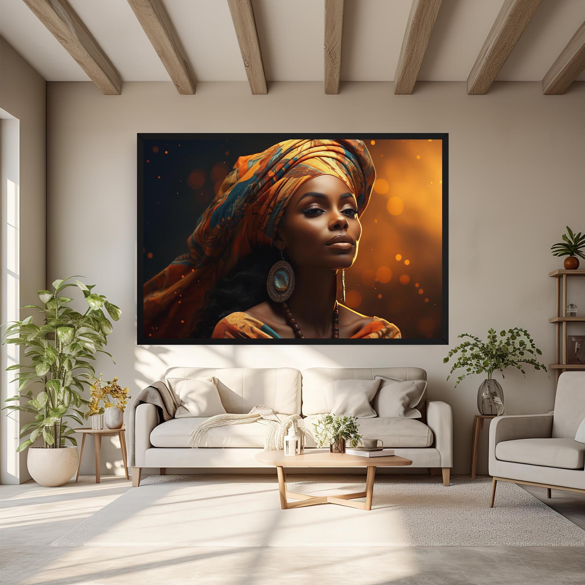 Leinwandbild Fashion African Portrait mockup 6