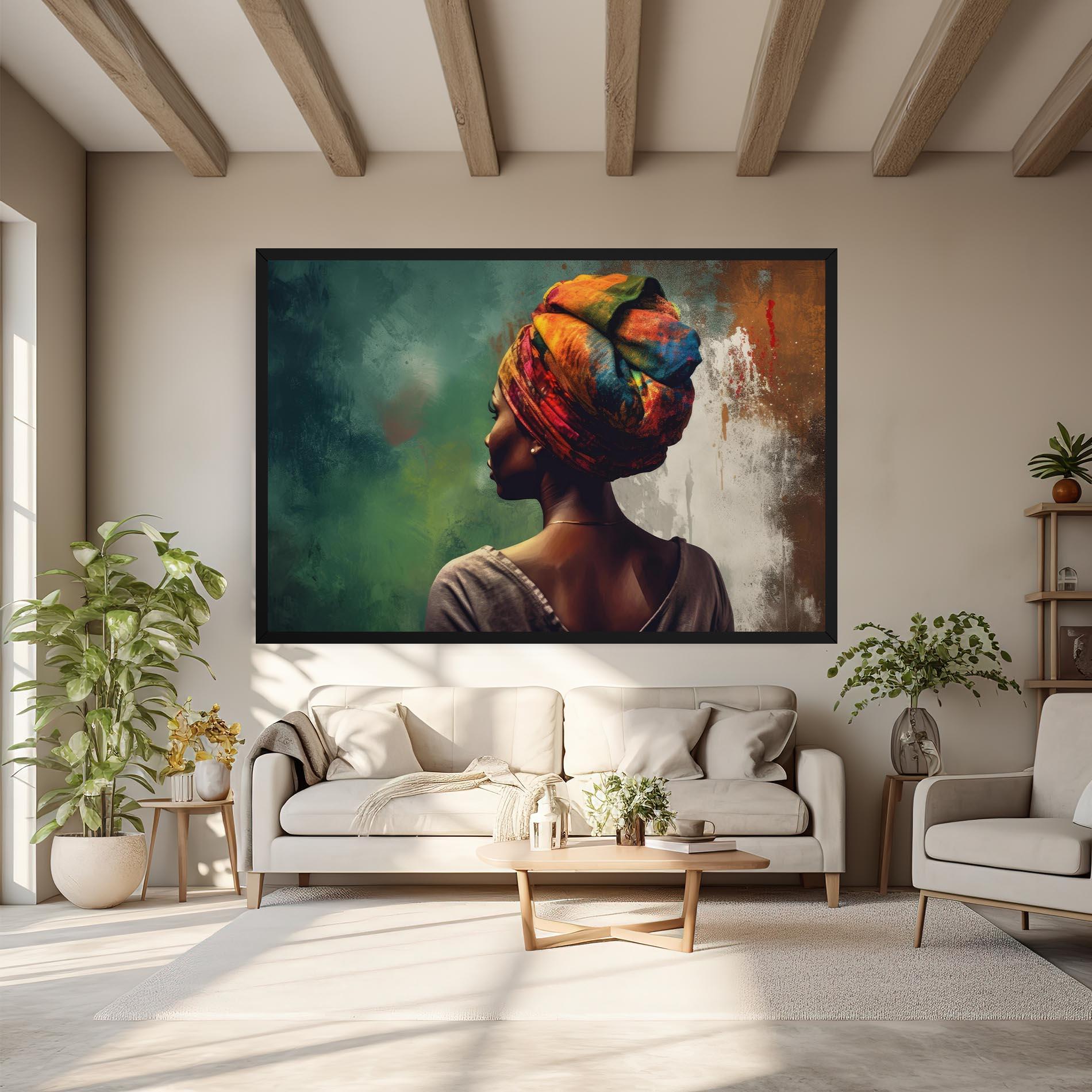 Leinwandbild Yellow Turban Art mockup 6