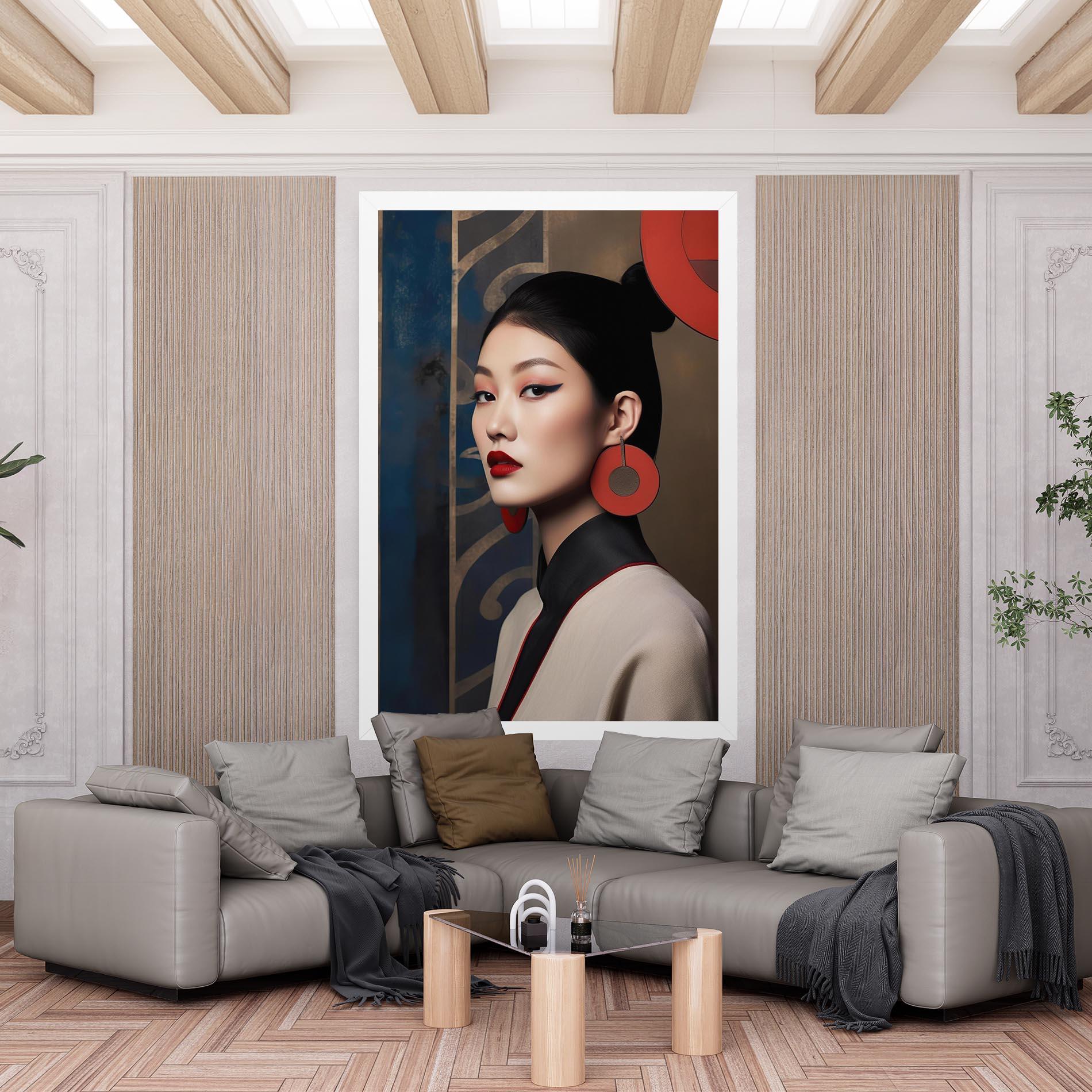 Leinwandbild Asian Big Earrings mockup 6