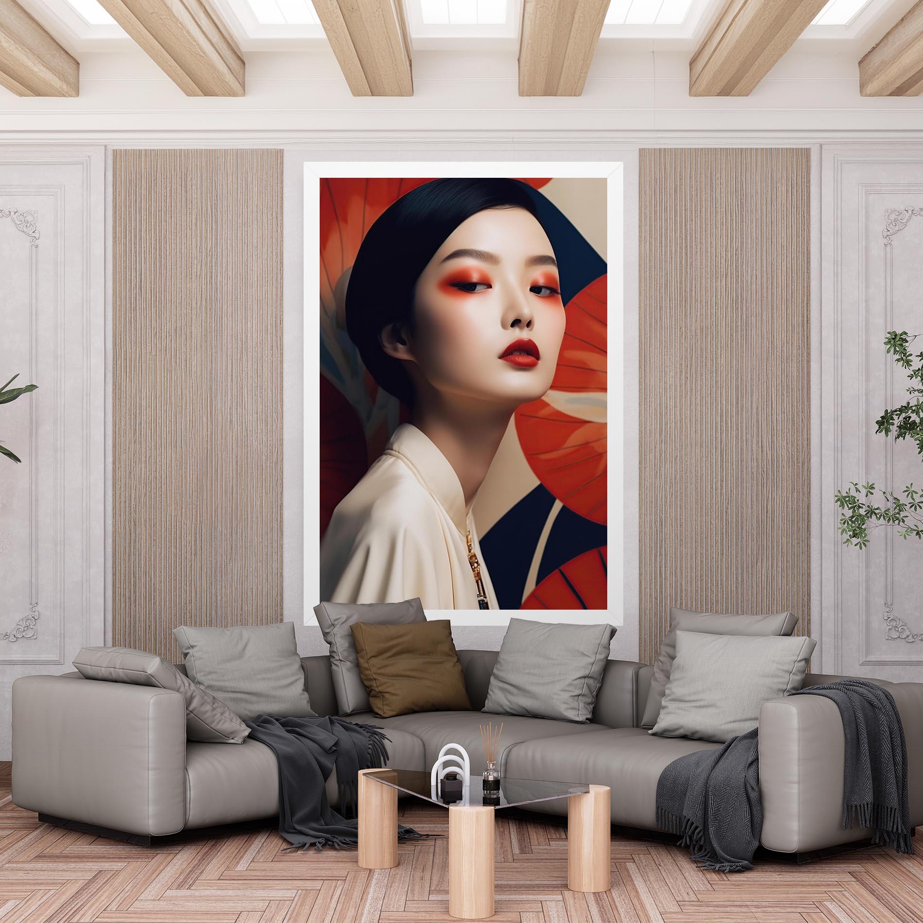 Leinwandbild Asiatic Red Lips mockup 6