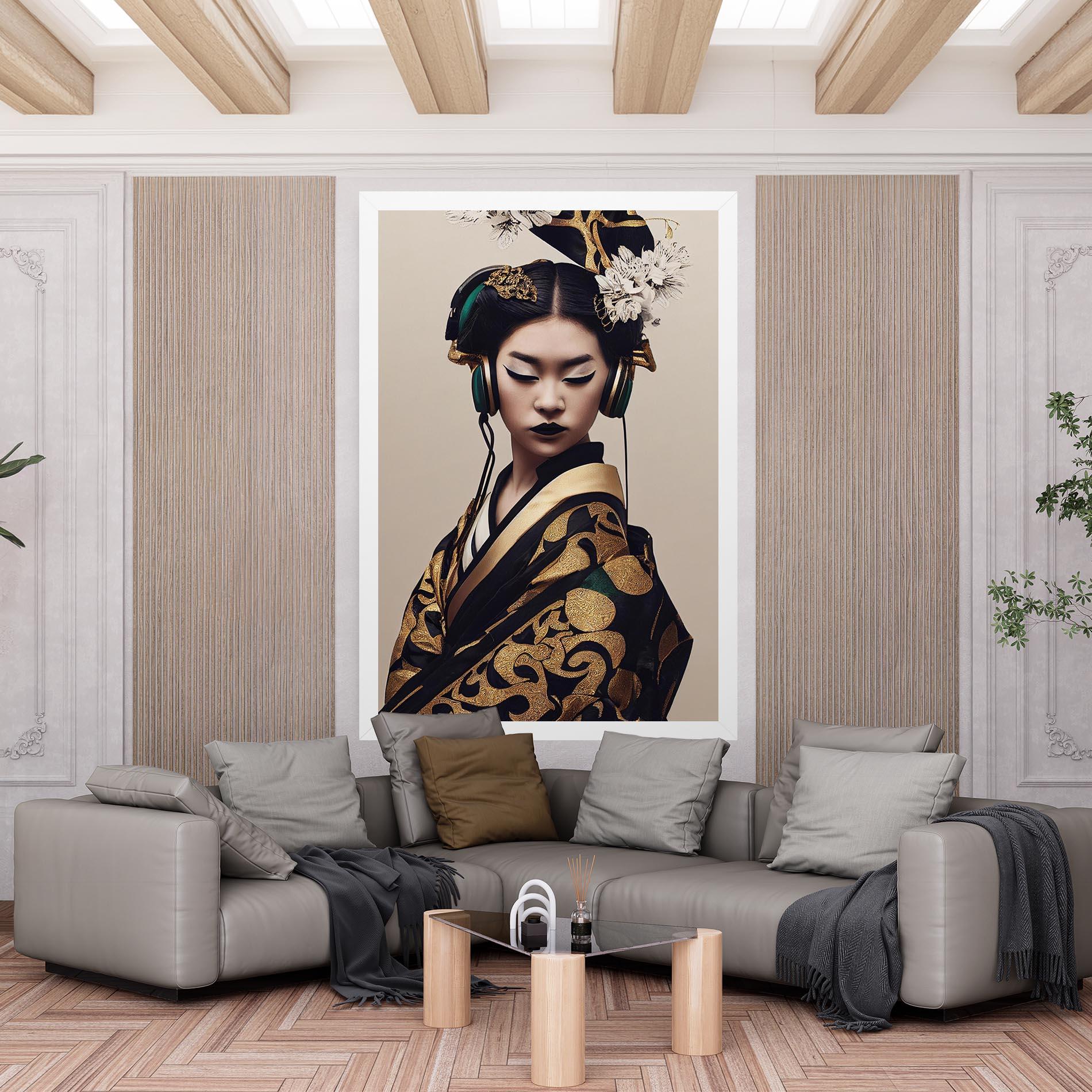 Leinwandbild Kimono Headphones mockup 6