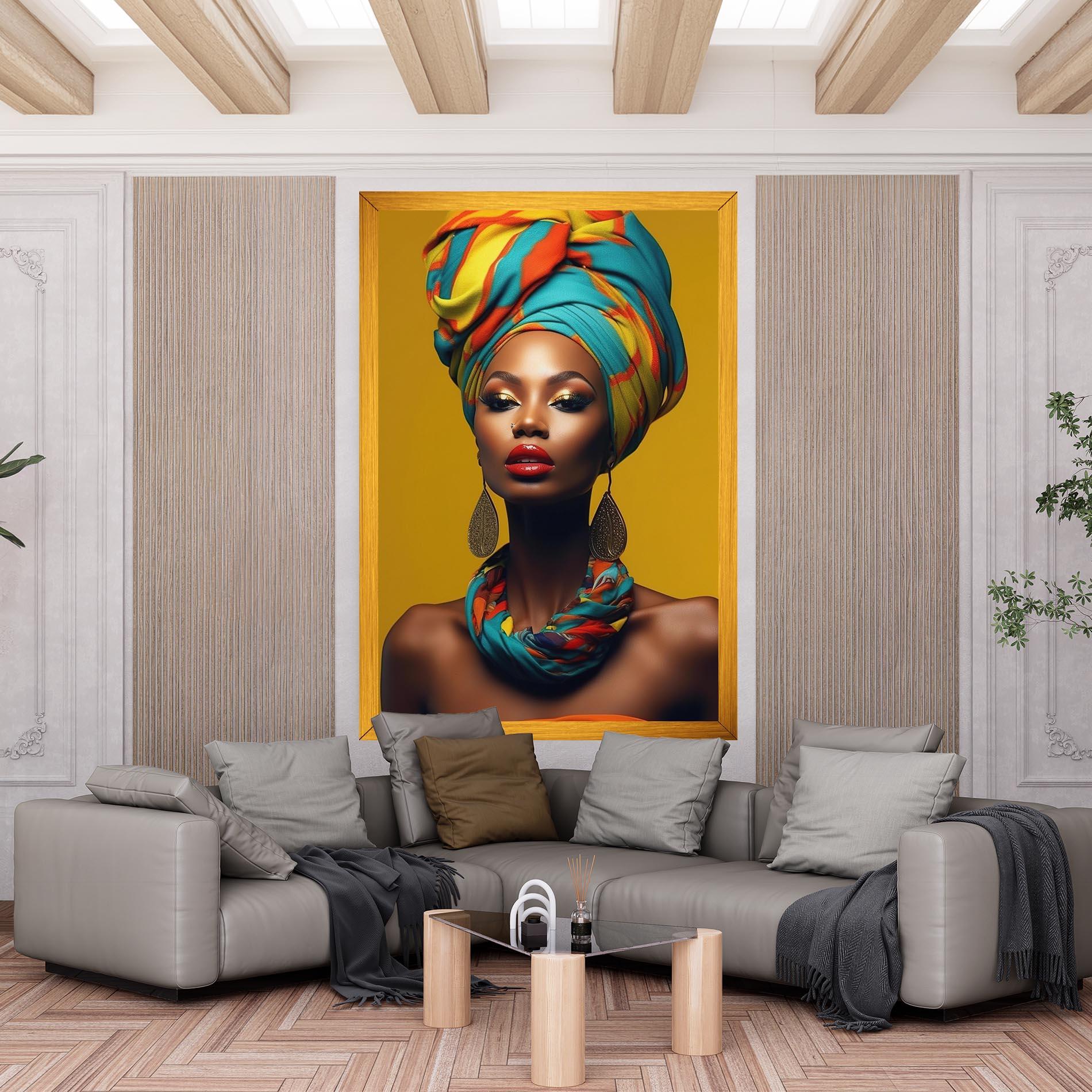 Leinwandbild African Yellow Portrait mockup 6