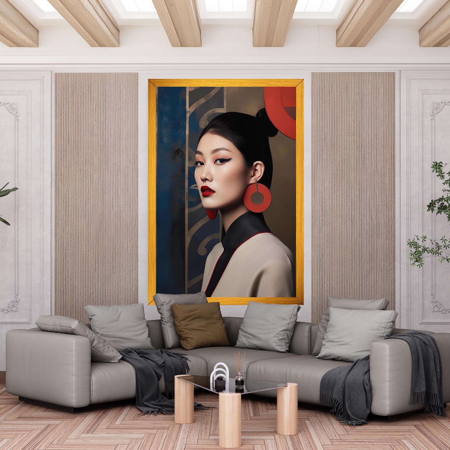 Leinwandbild Asian Big Earrings mockup 6