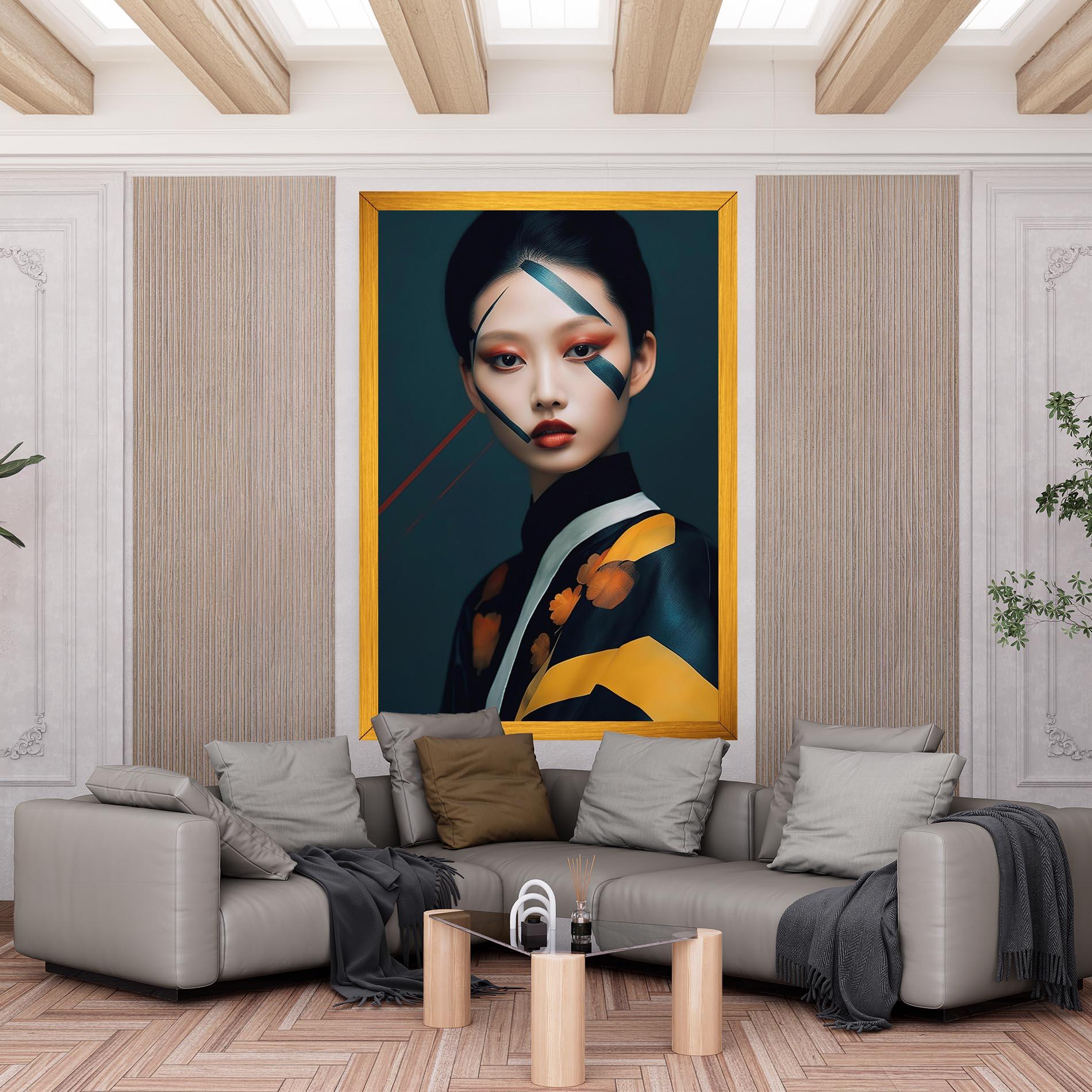 Leinwandbild Asian Painted Woman mockup 6