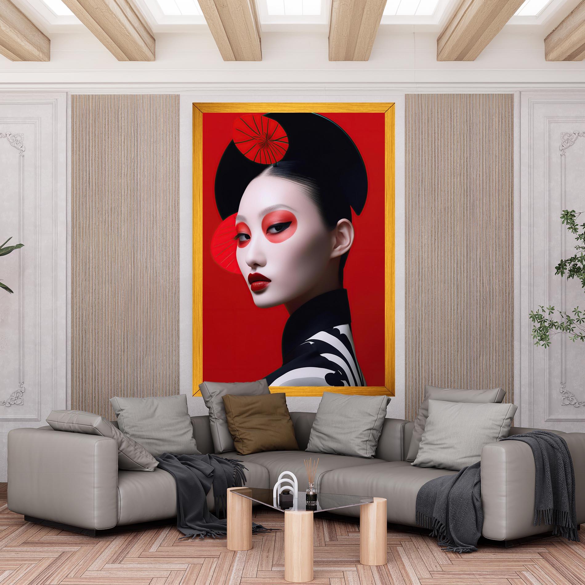 Leinwandbild Asiatic Red Makeup mockup 6
