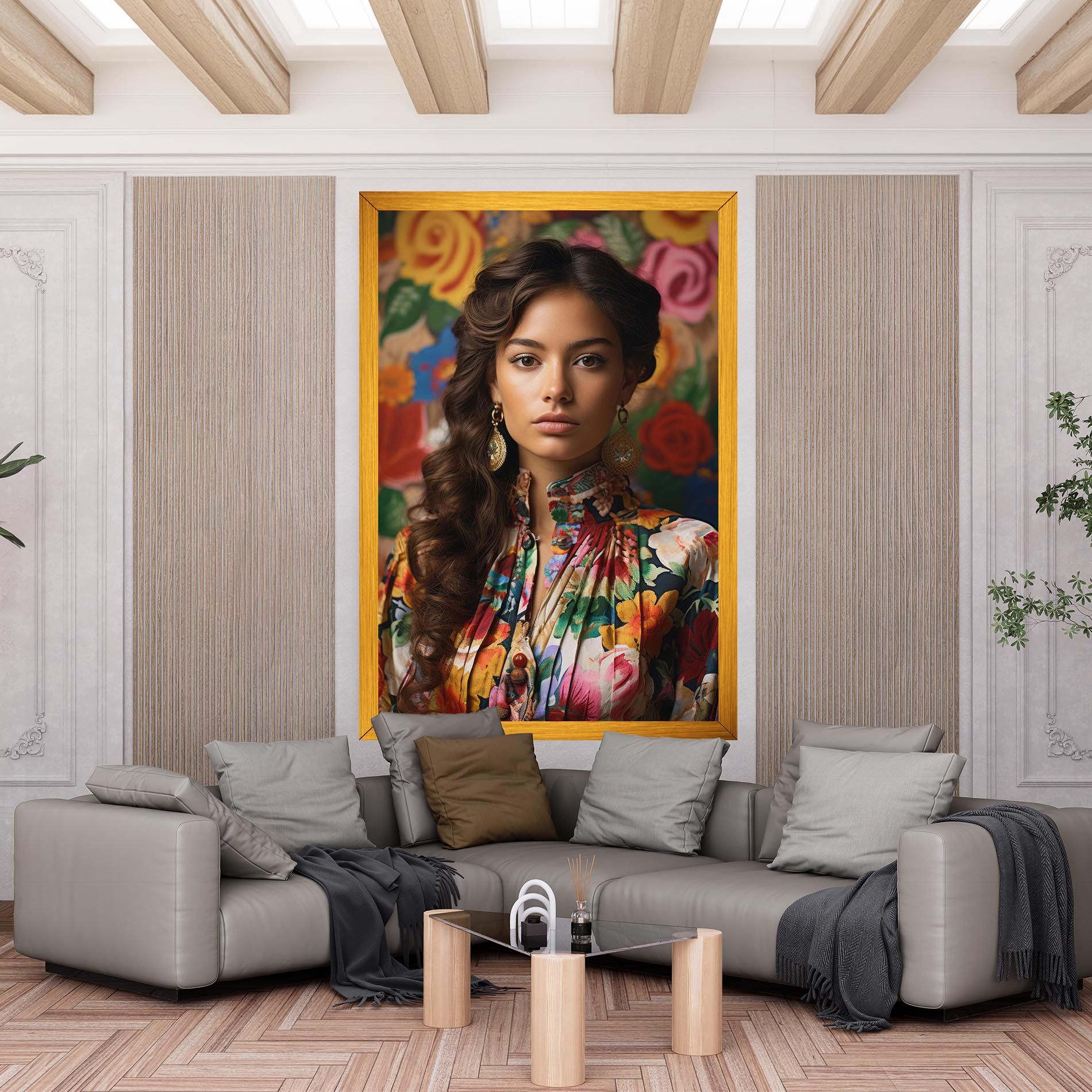 Floral Dress Long Hair mockup 6