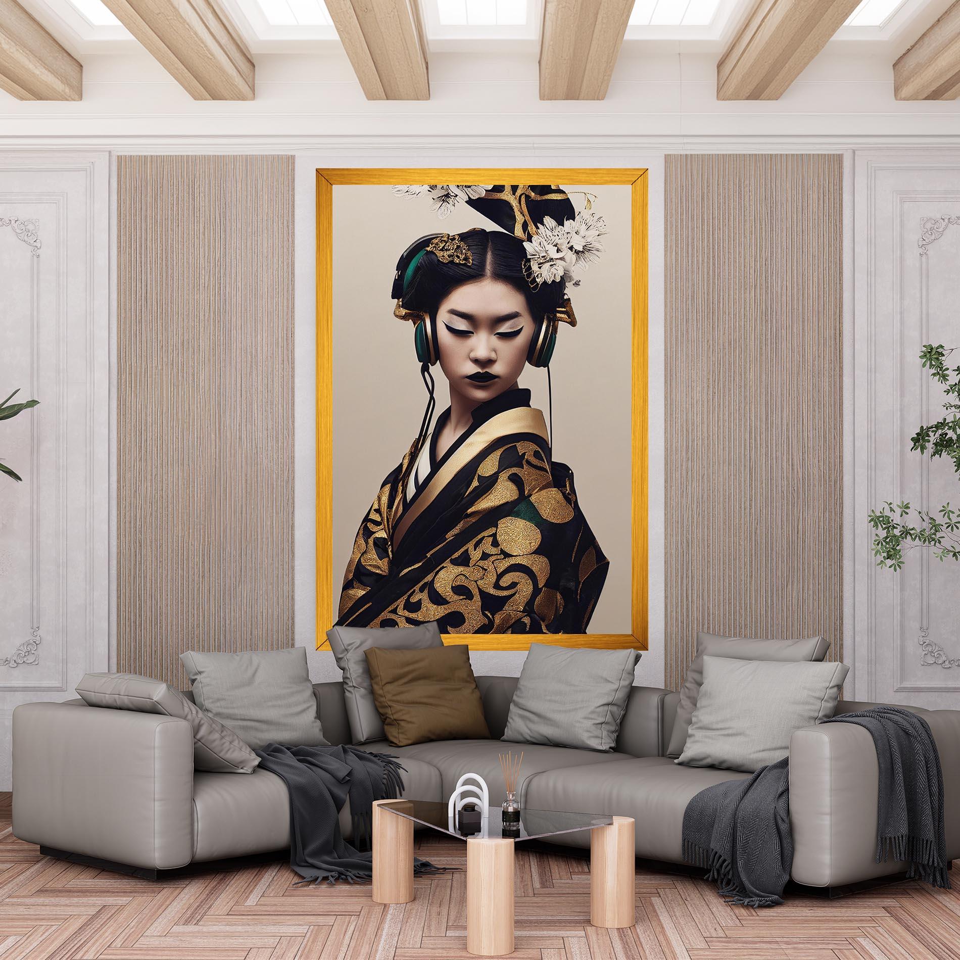 Leinwandbild Kimono Headphones mockup 6