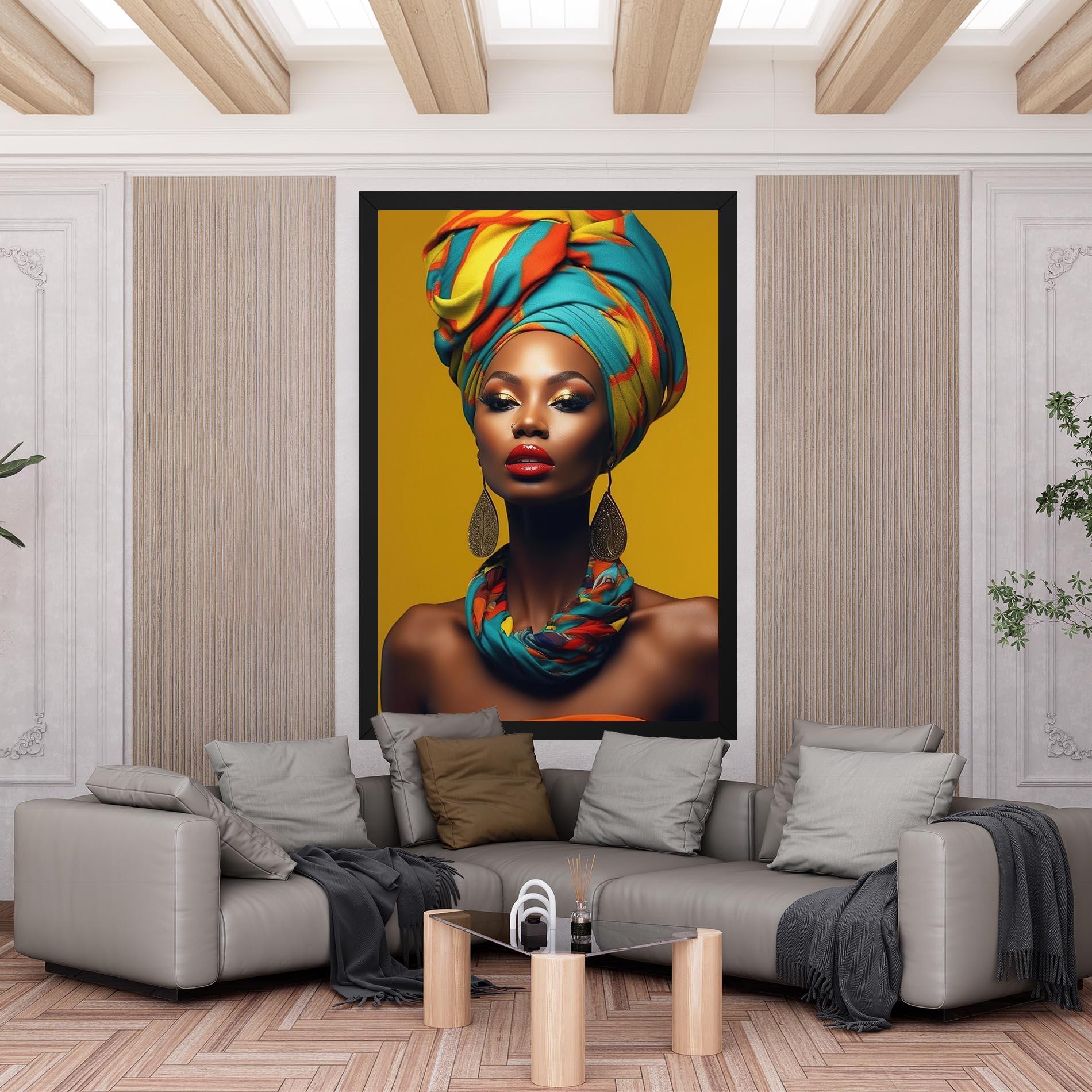 Leinwandbild African Yellow Portrait mockup 6