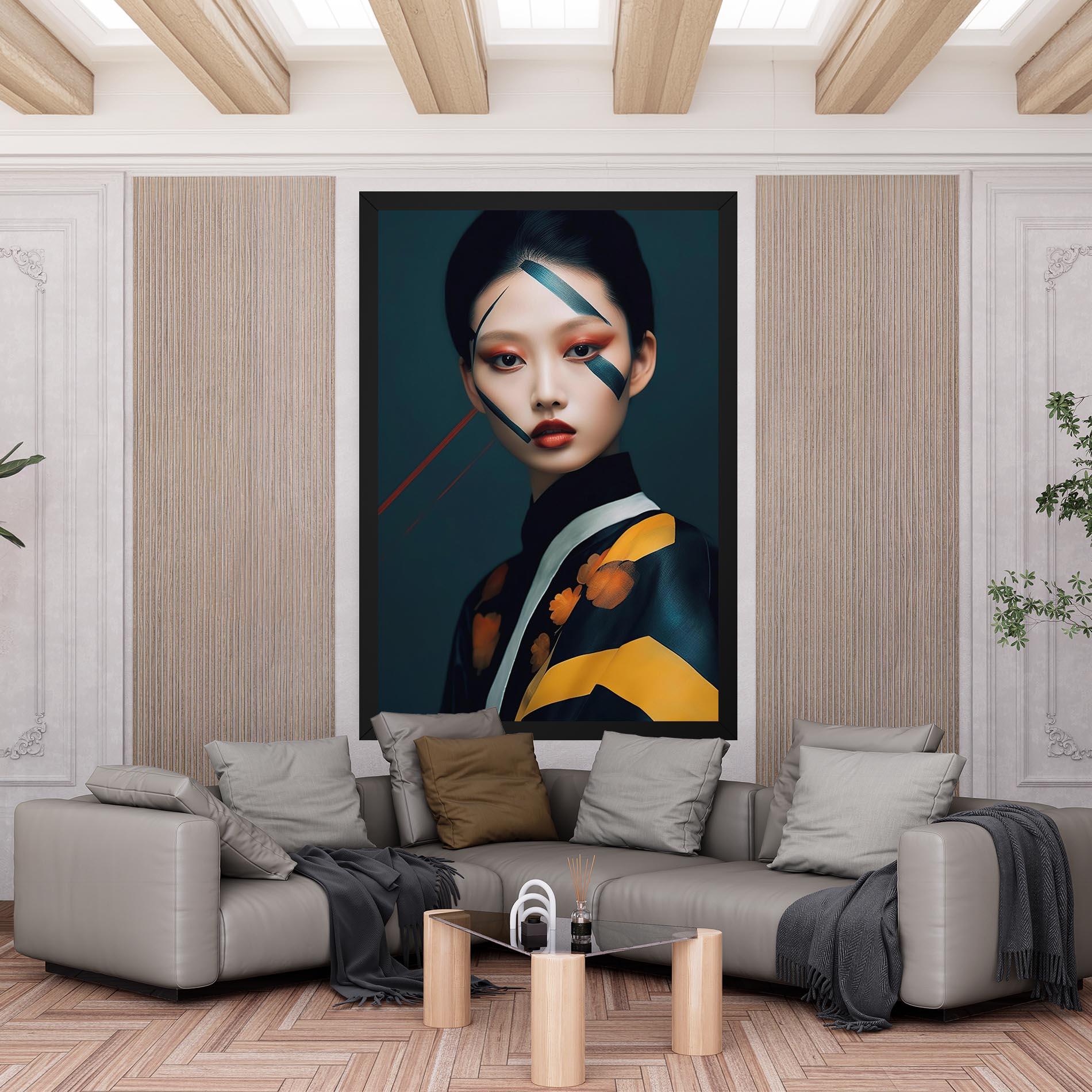 Leinwandbild Asian Painted Woman mockup 6