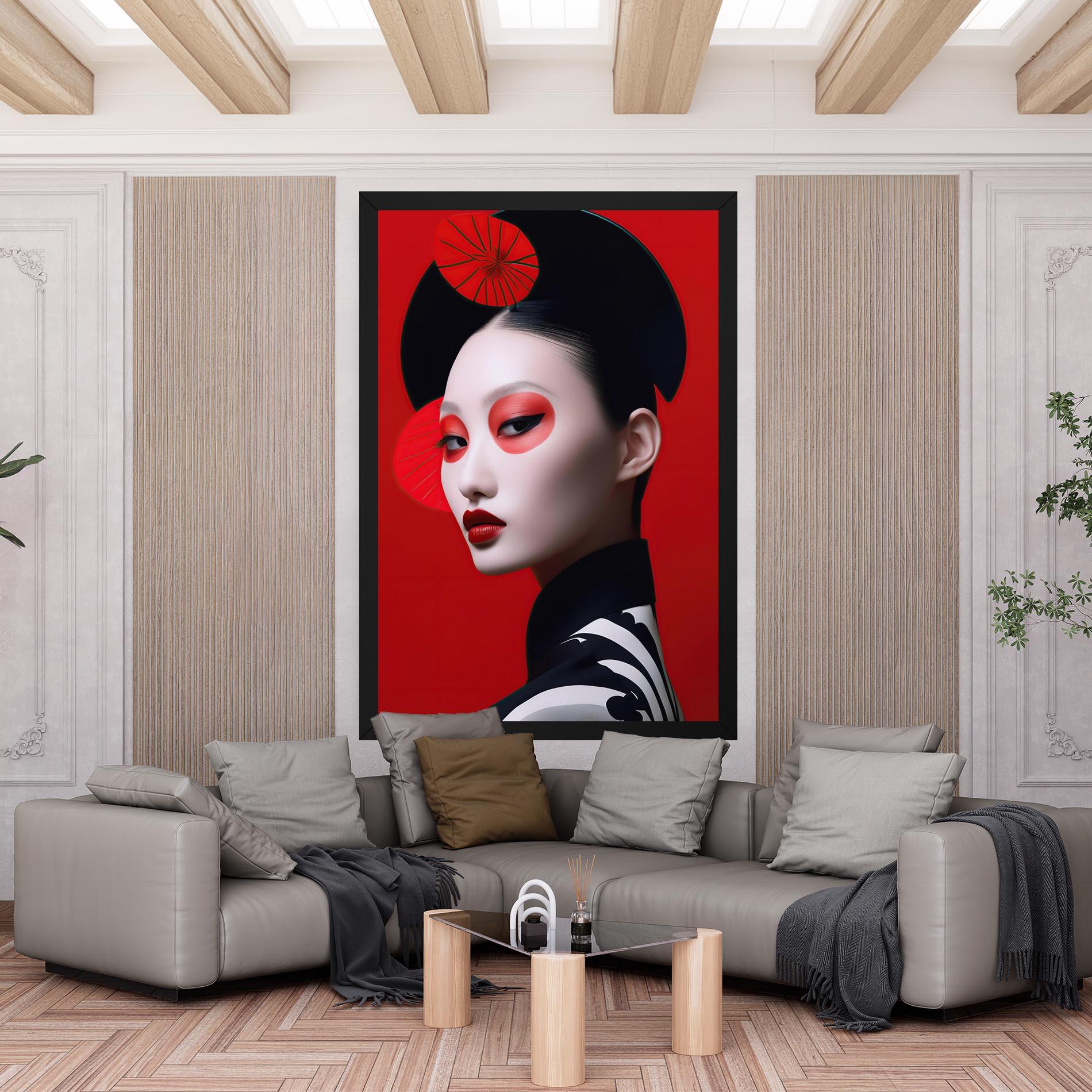 Leinwandbild Asiatic Red Makeup mockup 6