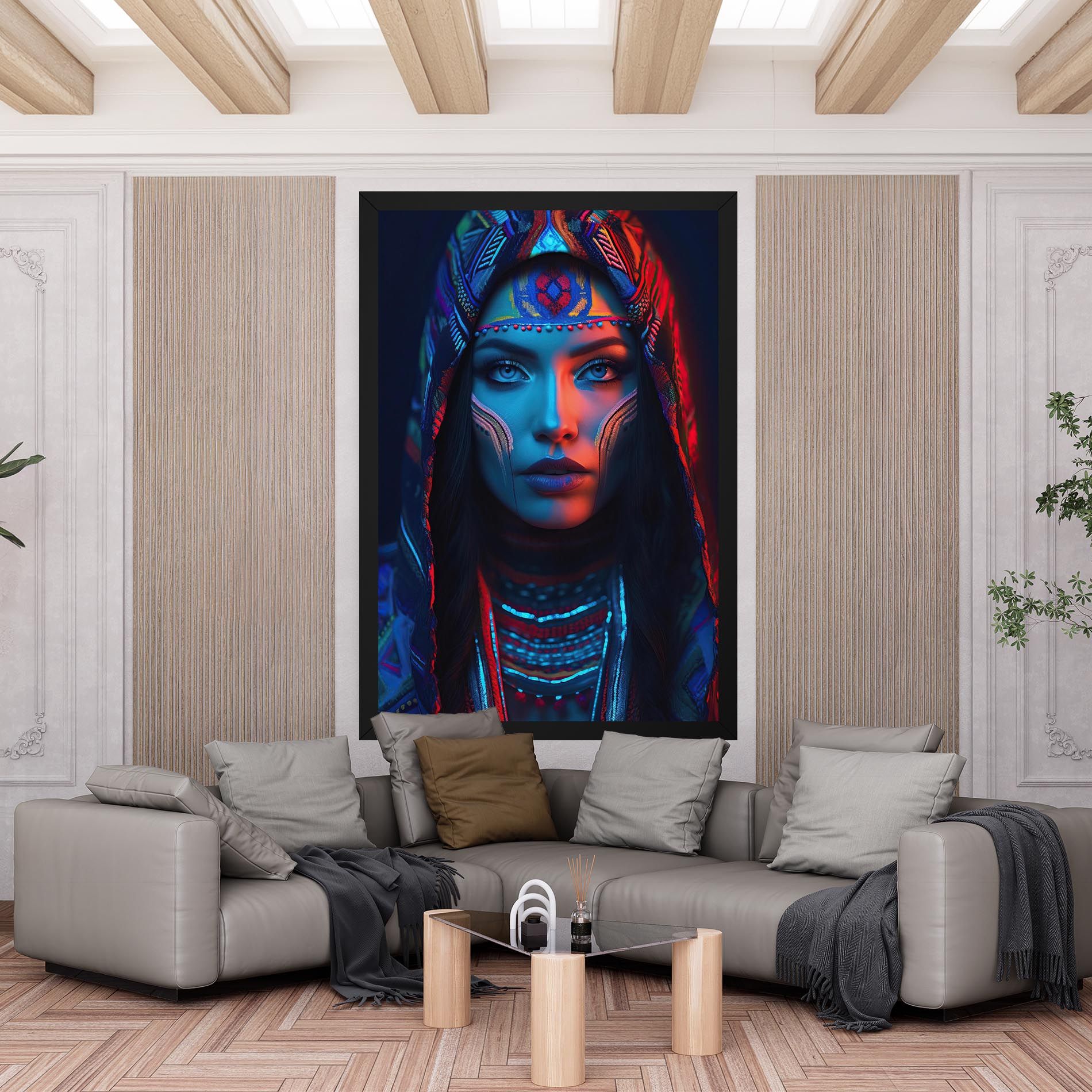 Blue Red Light Hood mockup 6