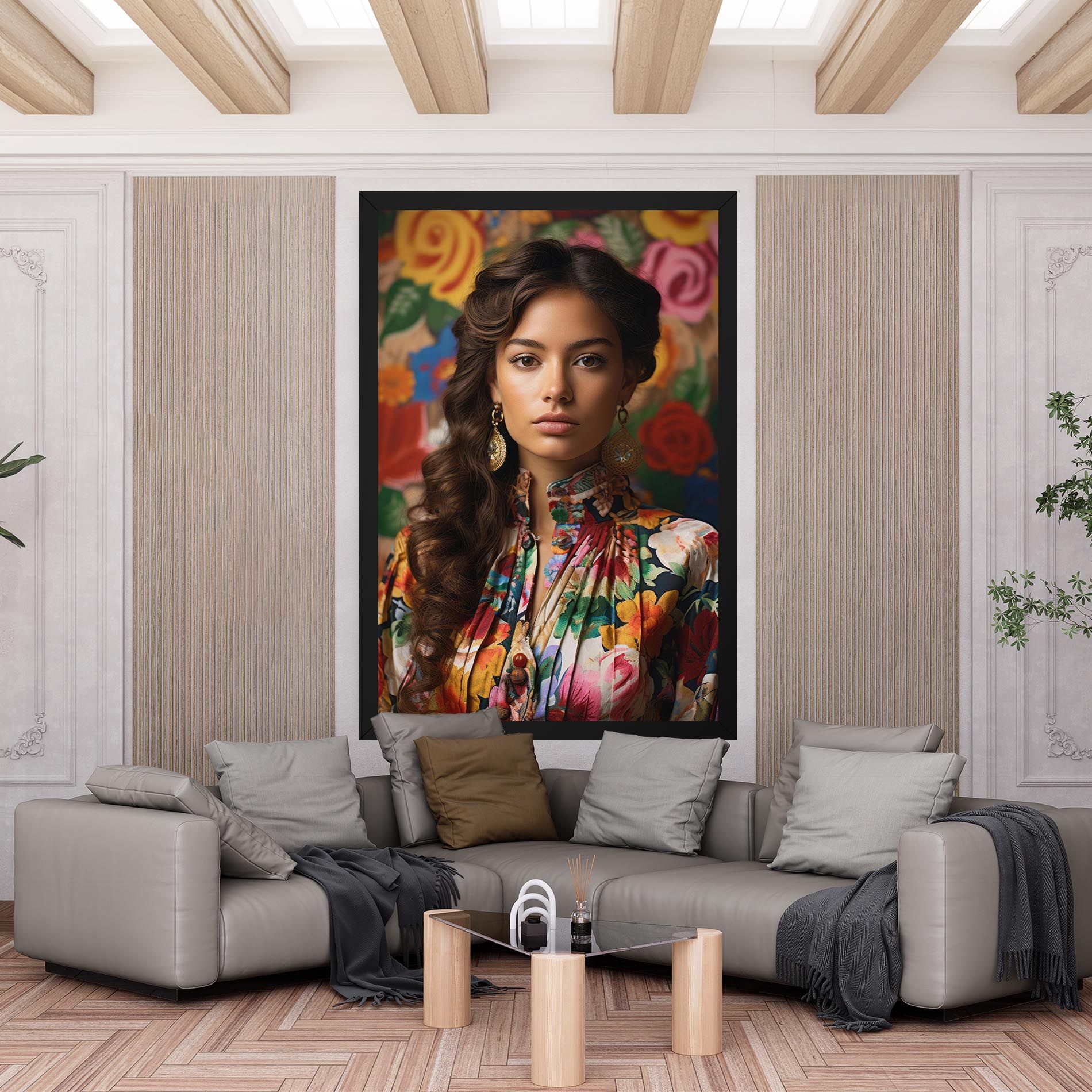 Floral Dress Long Hair mockup 6