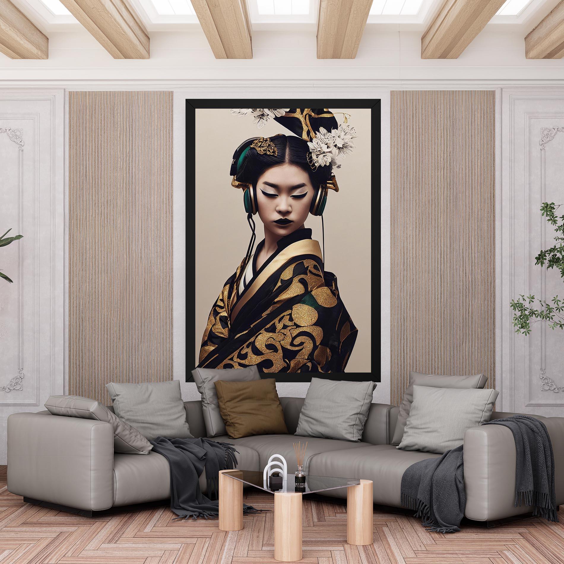 Leinwandbild Kimono Headphones mockup 6