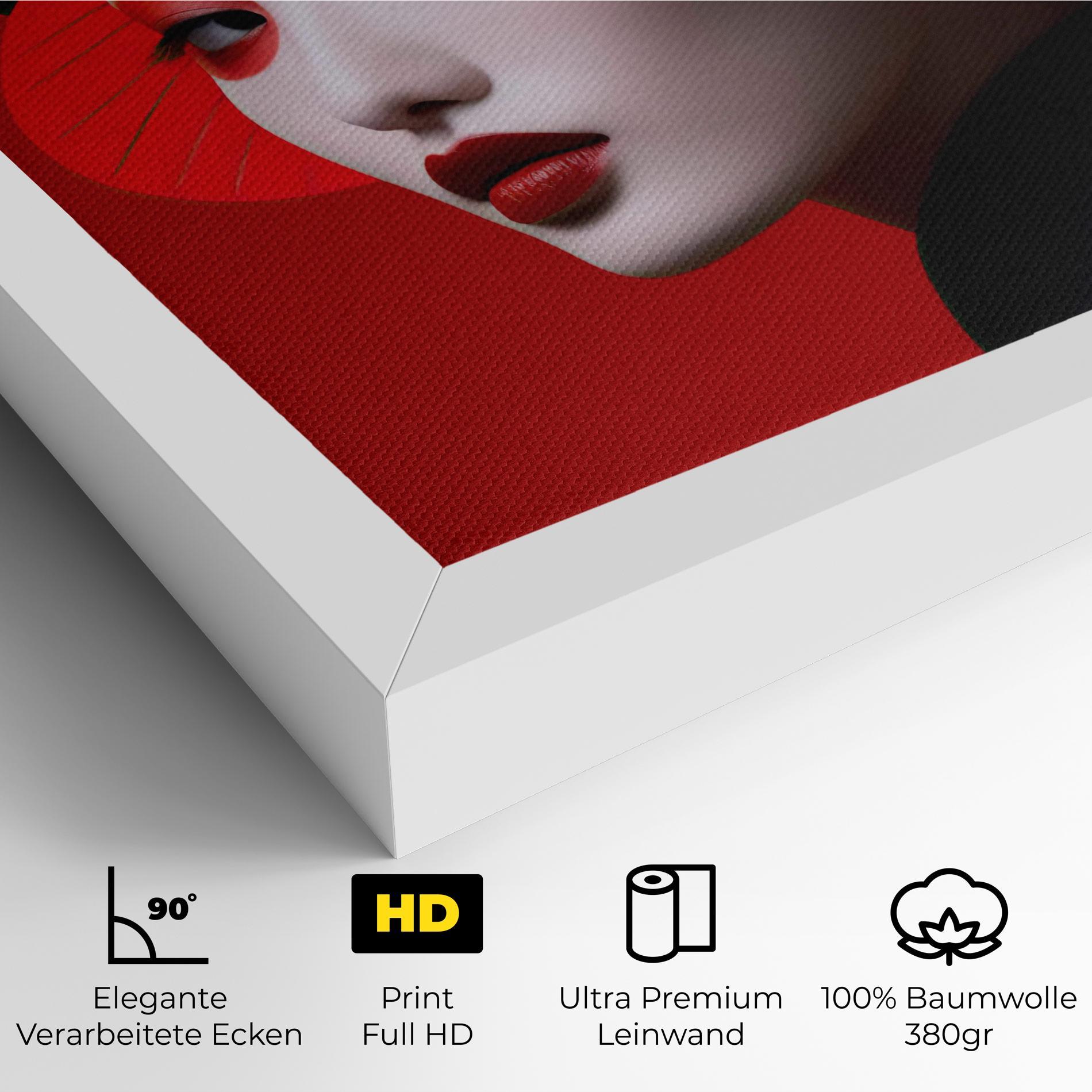 Leinwandbild Asiatic Red Makeup mockup 4