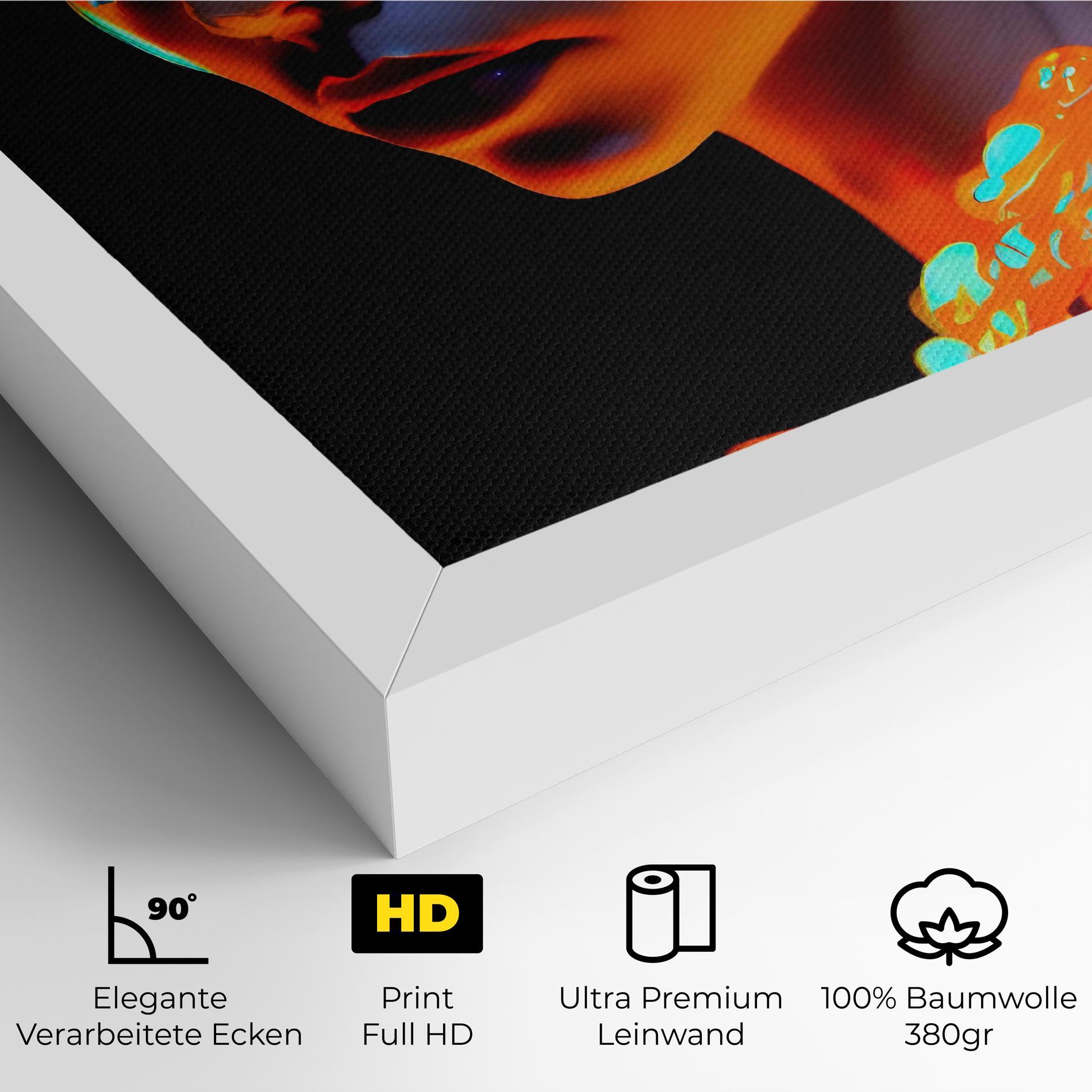 Leinwandbild Glowing Face Paint mockup 4