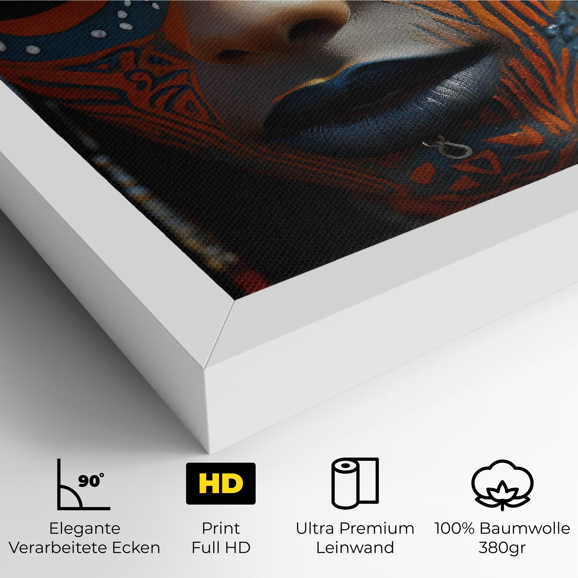Leinwandbild Orange Tribal Paint mockup 4