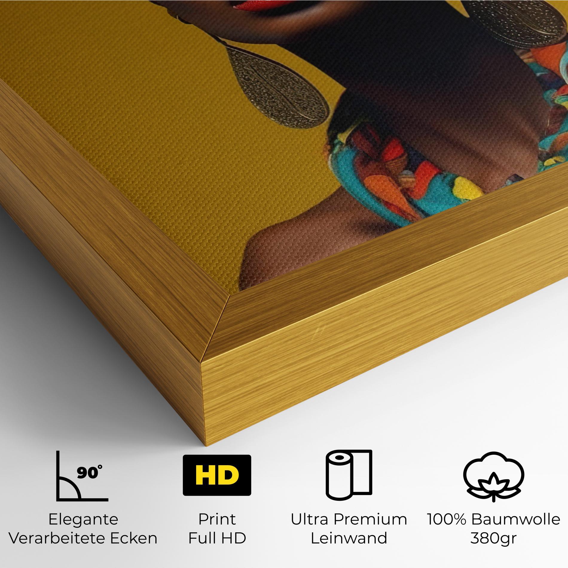 Leinwandbild African Yellow Portrait mockup 4