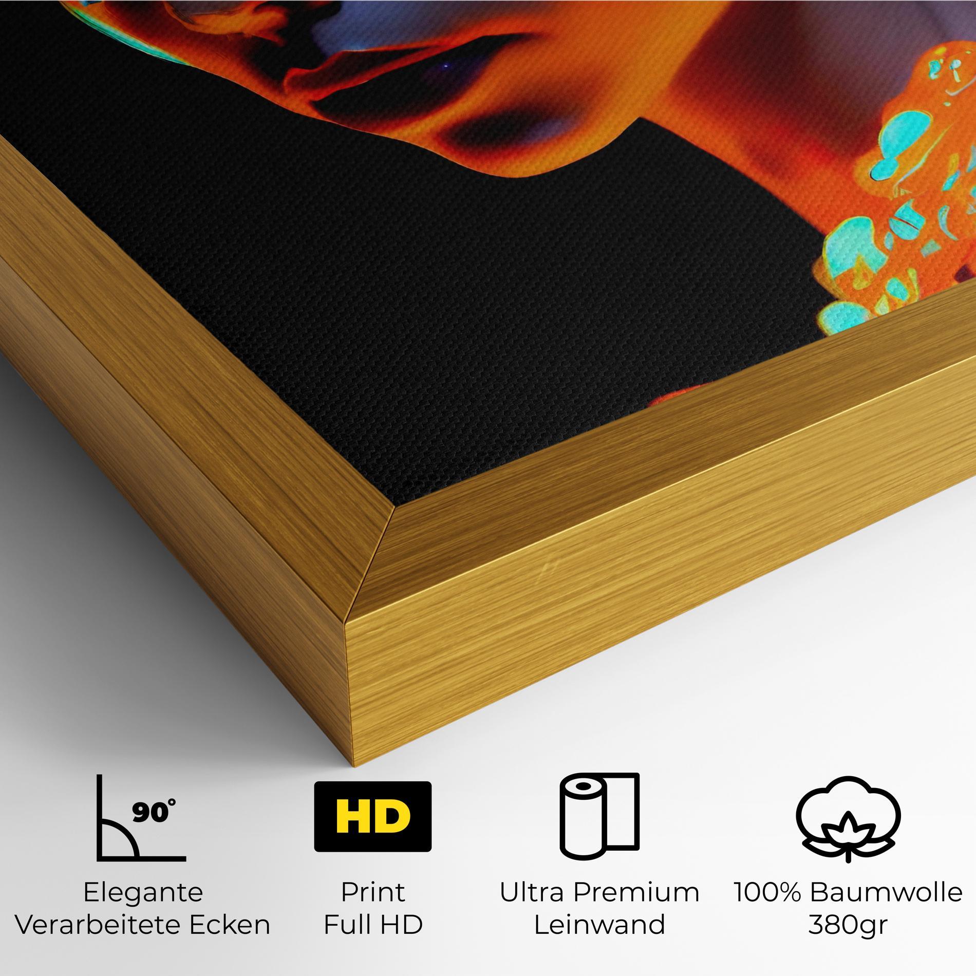 Leinwandbild Glowing Face Paint mockup 4