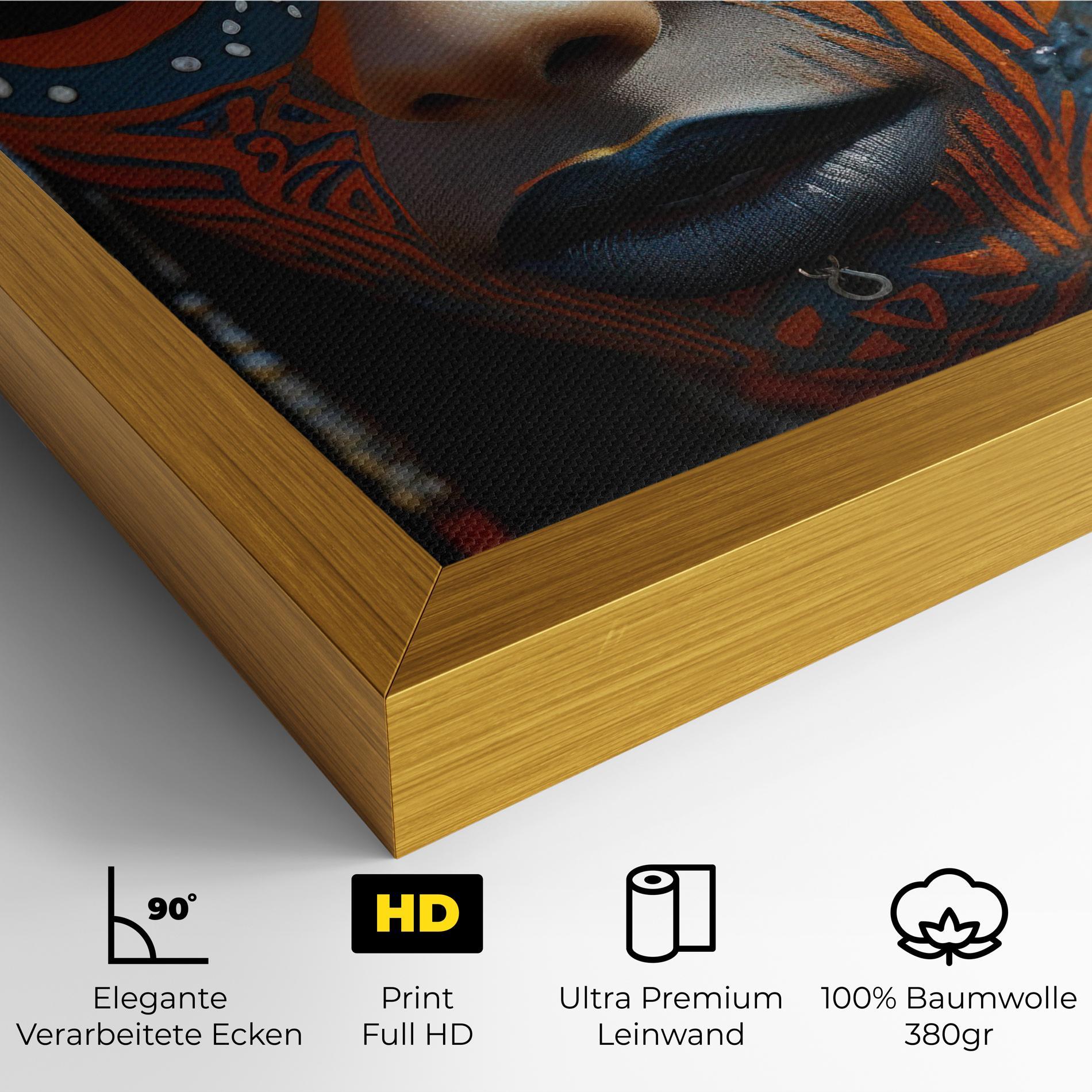 Leinwandbild Orange Tribal Paint mockup 4