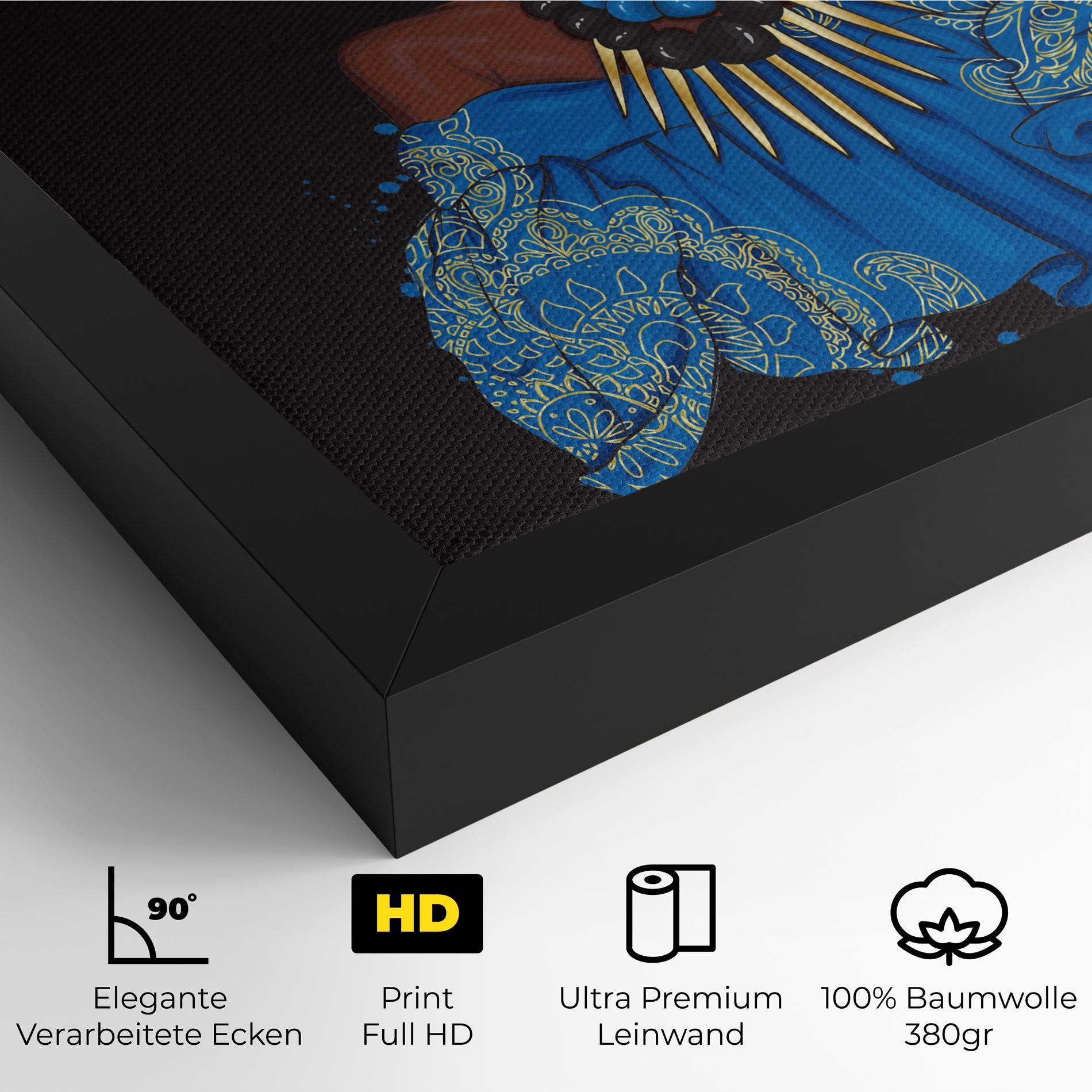 Leinwandbild Blue African Outfit mockup 4