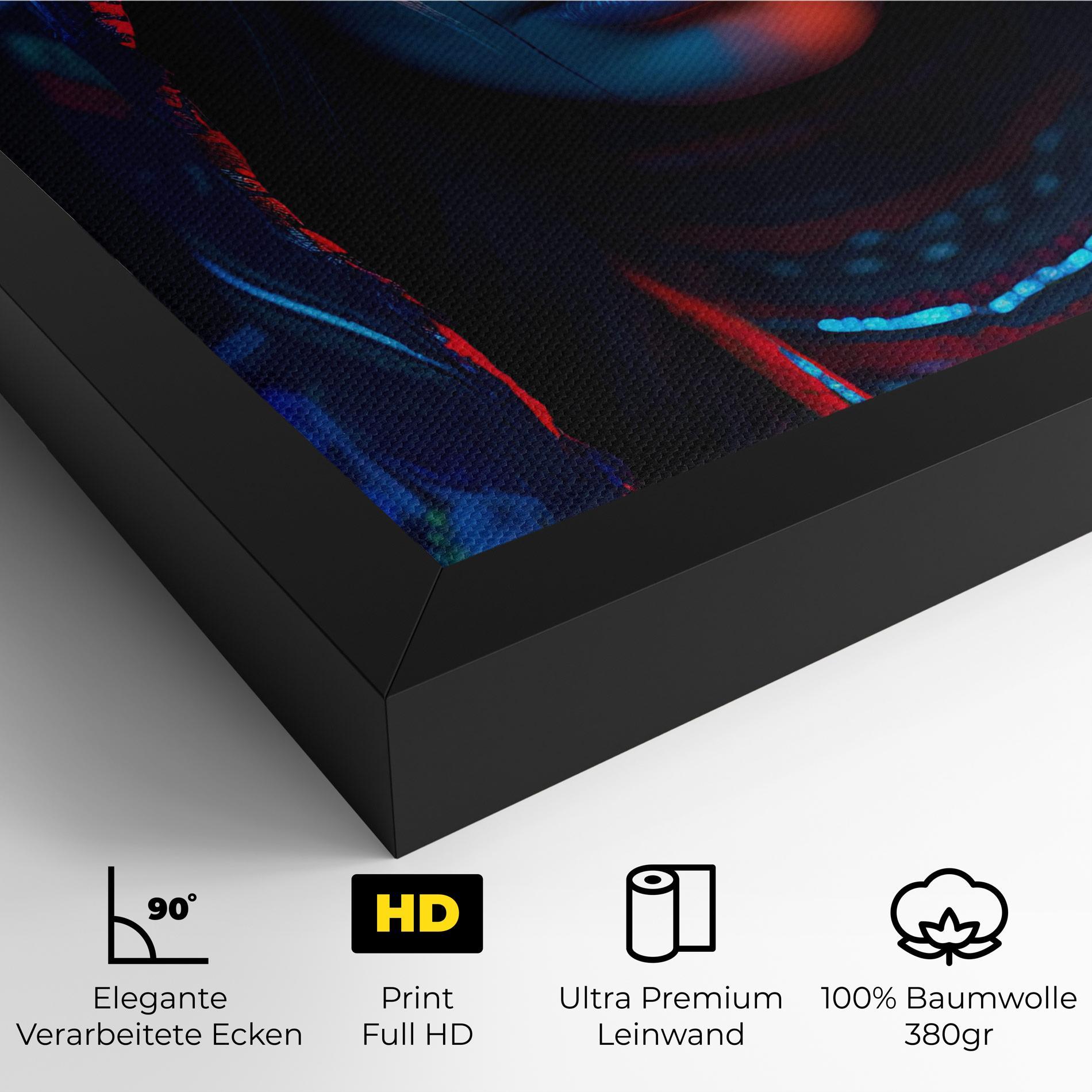 Leinwandbild Blue Red Light Hood mockup 4