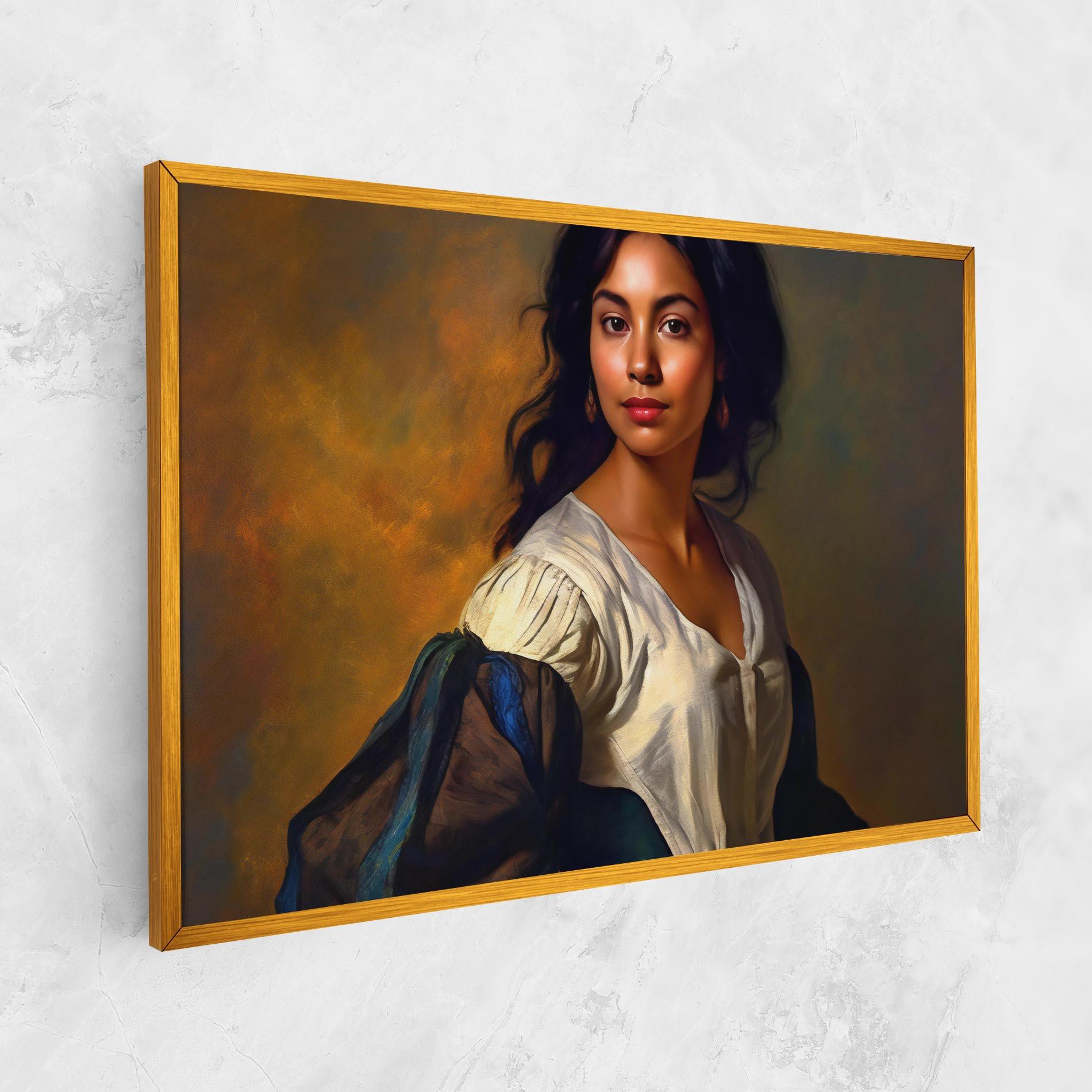 Leinwandbild Beautiful Brunette Art mockup 1