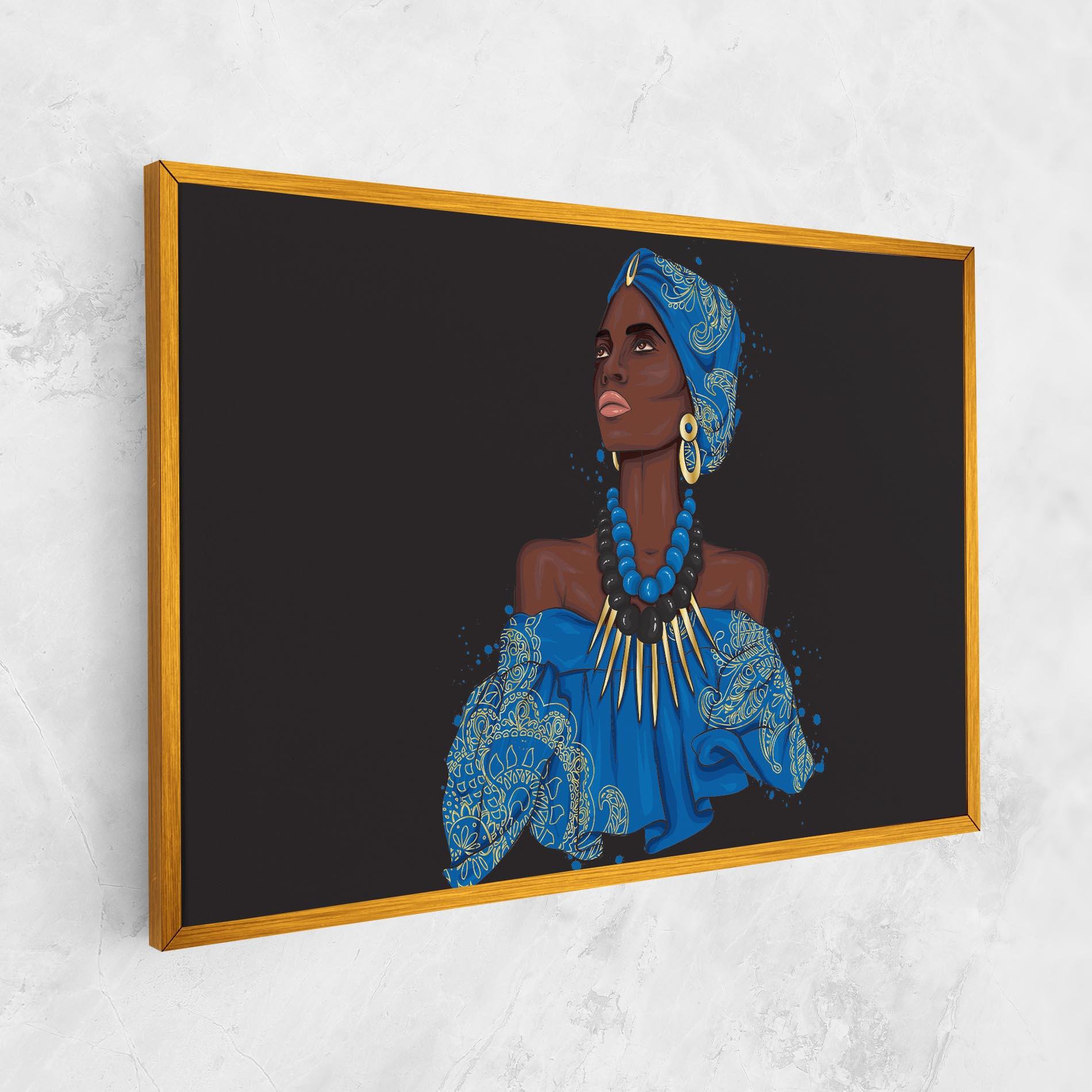 Leinwandbild Blue African Outfit mockup 1