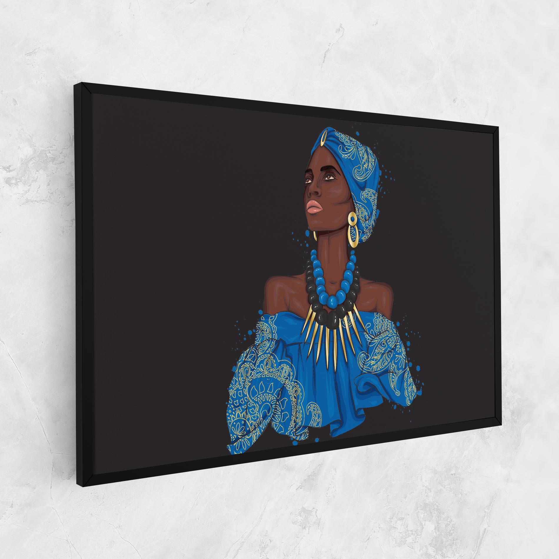 Leinwandbild Blue African Outfit mockup 1