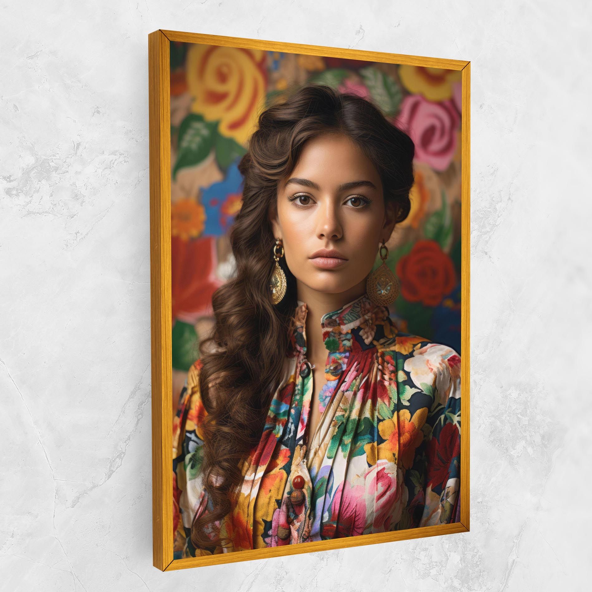 Floral Dress Long Hair mockup 1