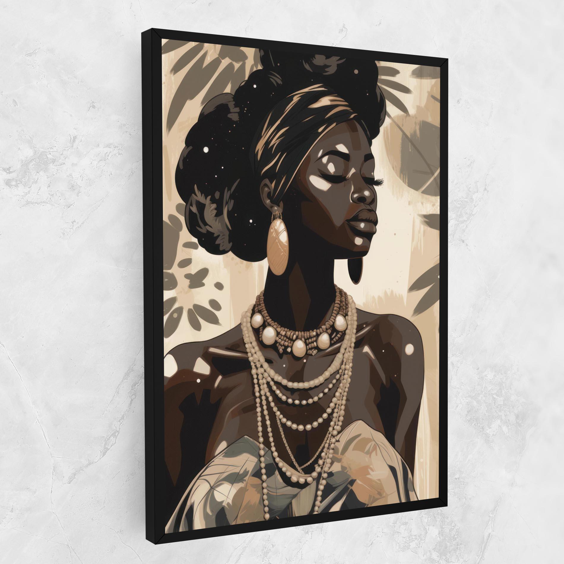 Leinwandbild African Woman On Cream mockup 1