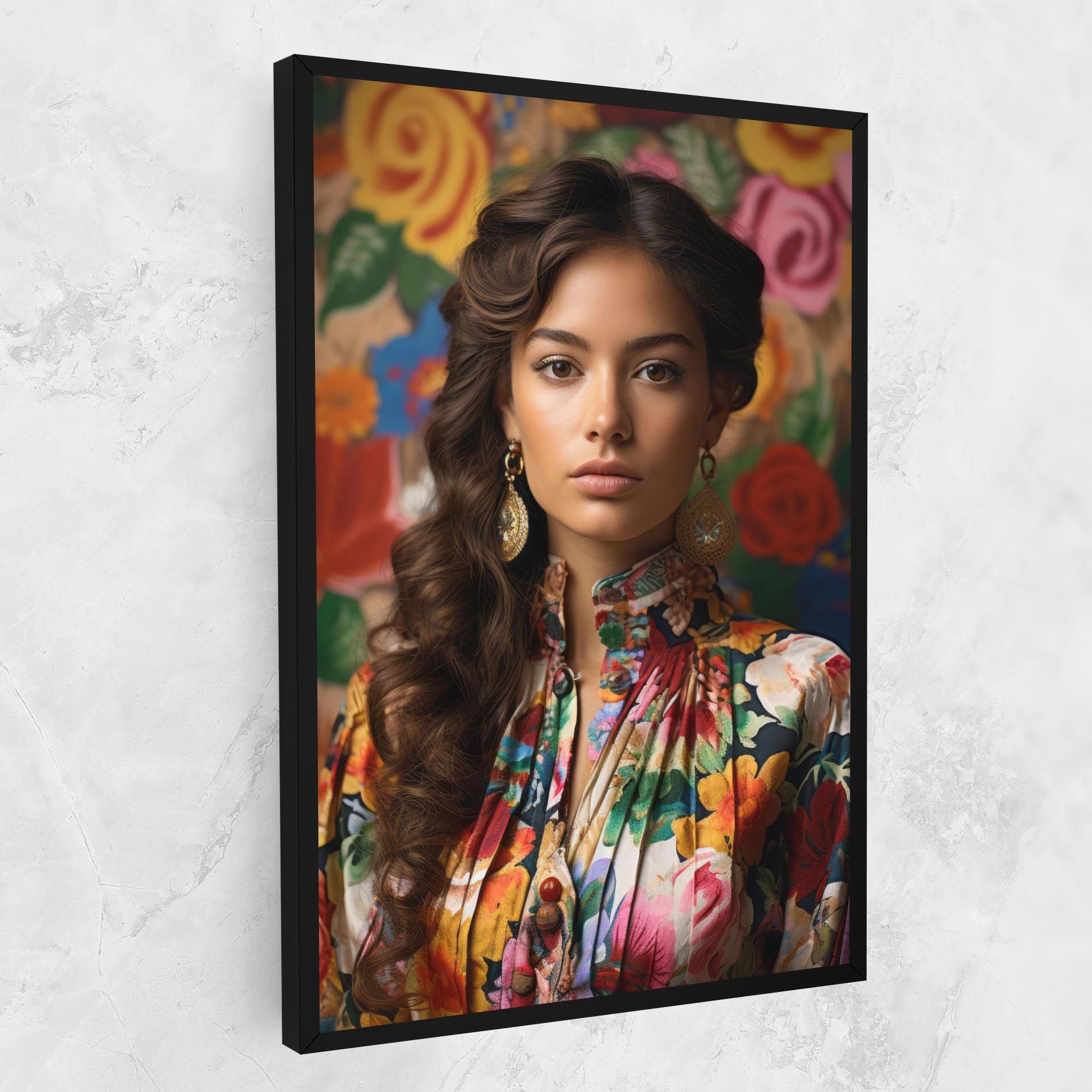 Floral Dress Long Hair mockup 1