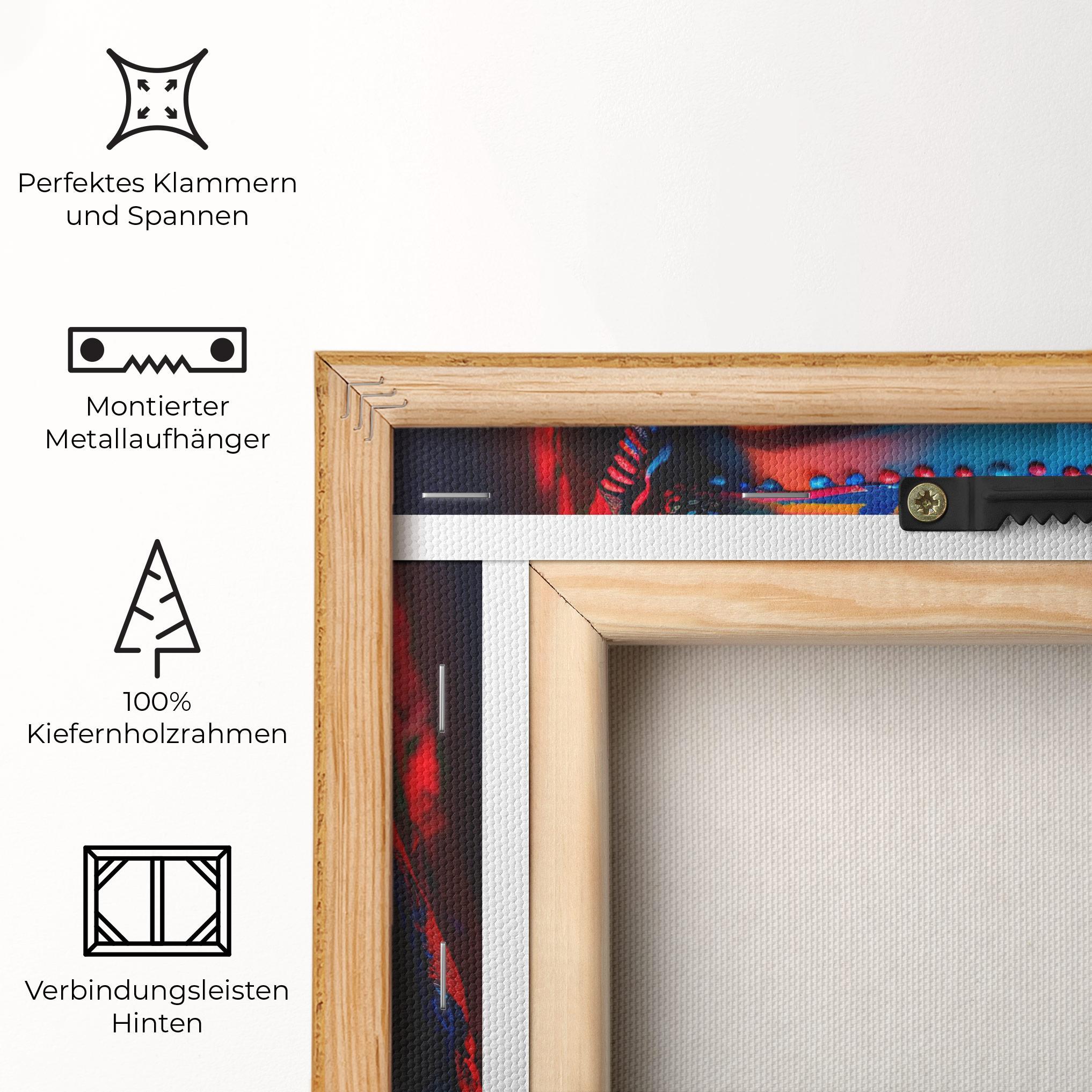 Leinwandbild Blue Red Light Hood mockup 5